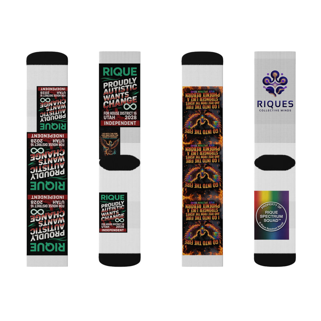 Political Quote Sublimation Socks — 'True' Protest Graphic Crew Socks