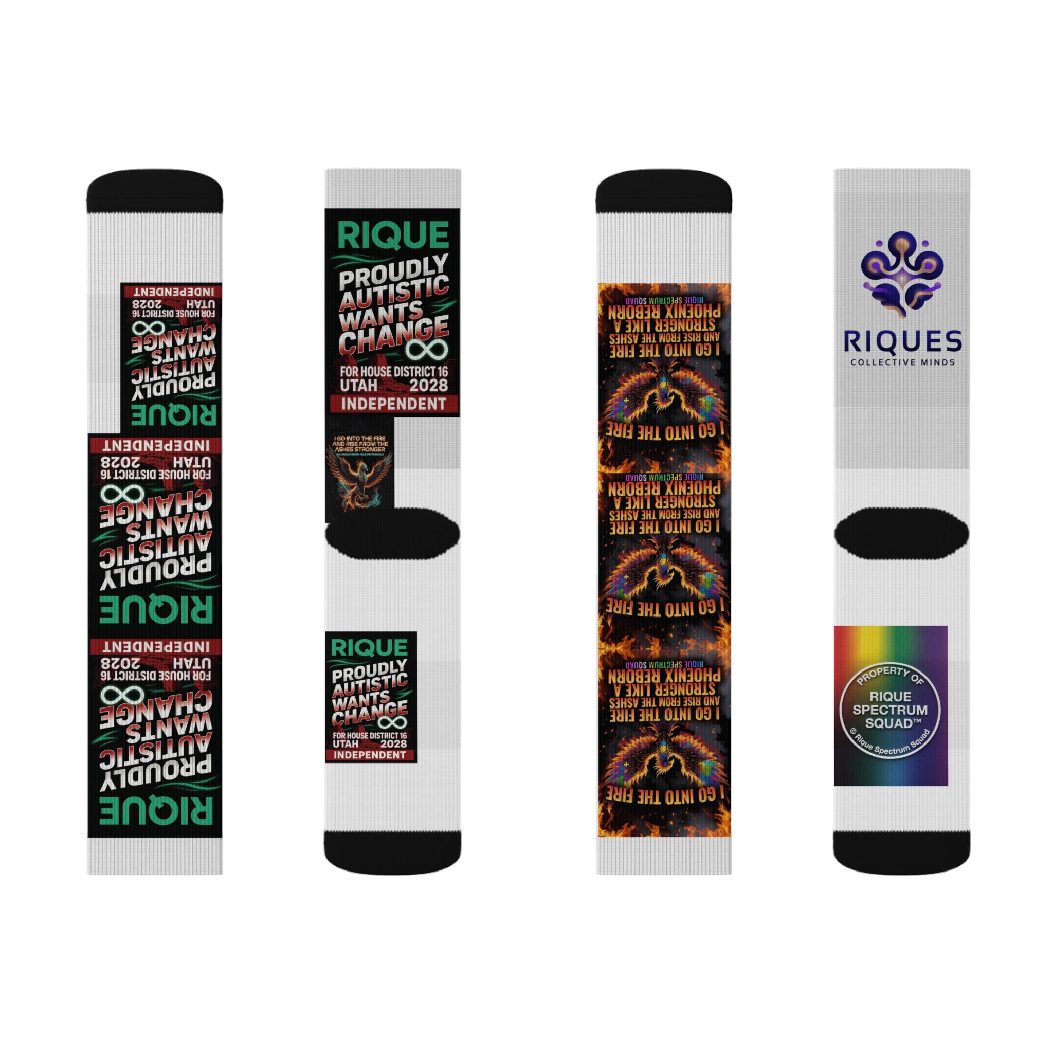Political Quote Sublimation Socks — 'True' Protest Graphic Crew Socks