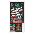 Campaign Beach Towel — "Proudly Autistic Wants Change" Political Support Towel