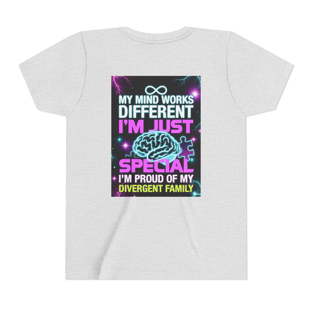 Youth Tee - "My Mind Works Different I'm Just Special" Divergent Family Pride