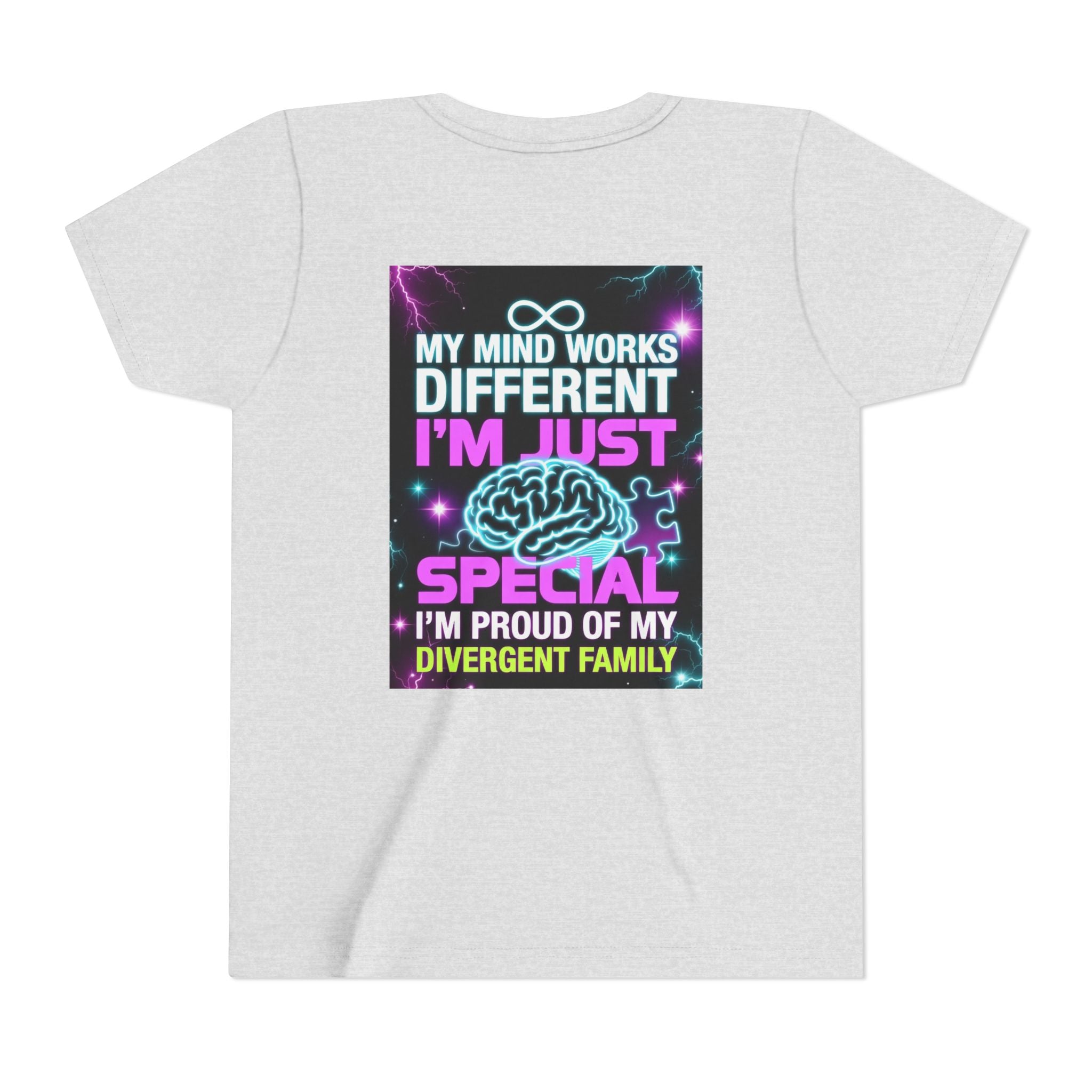 Youth Tee - "My Mind Works Different I'm Just Special" Divergent Family Pride