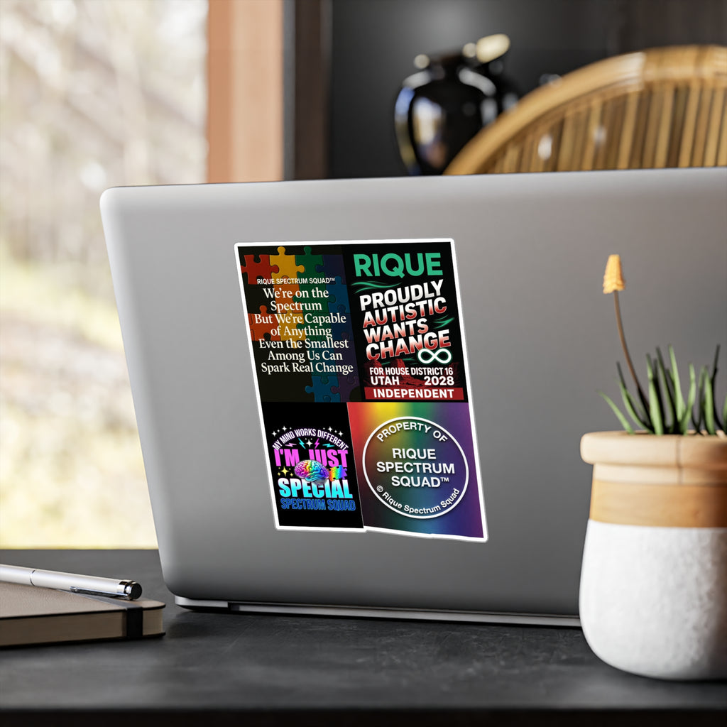 Autism Pride Kiss-Cut Vinyl Decal Sheet — Rique Spectrum Squad Stickers (Window-Ready)