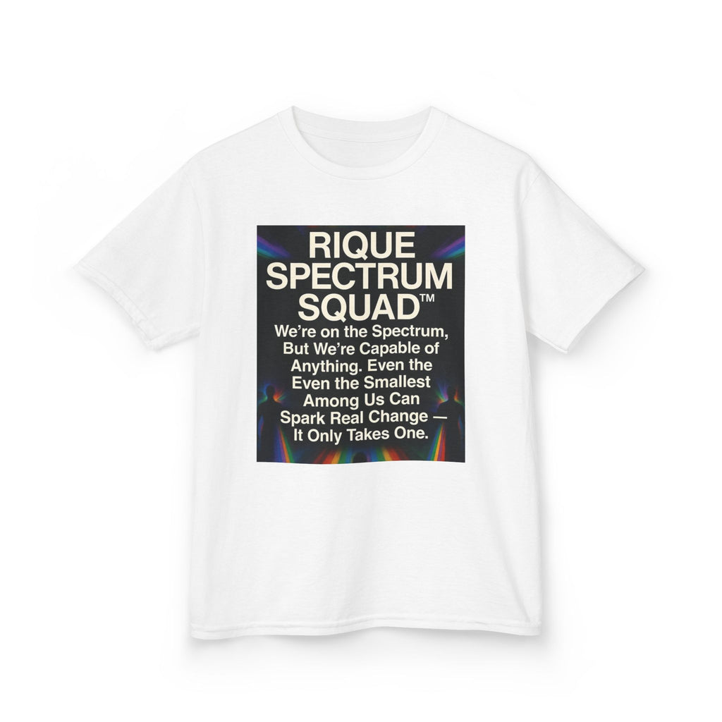 Kids Spectrum Squad Tee — "I Go Into The Fire" Phoenix Resilience Shirt