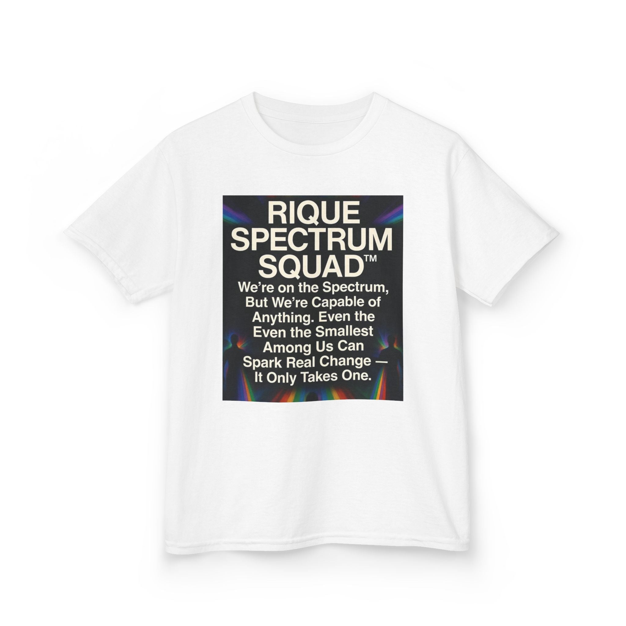 Kids Spectrum Squad Tee — "I Go Into The Fire" Phoenix Resilience Shirt