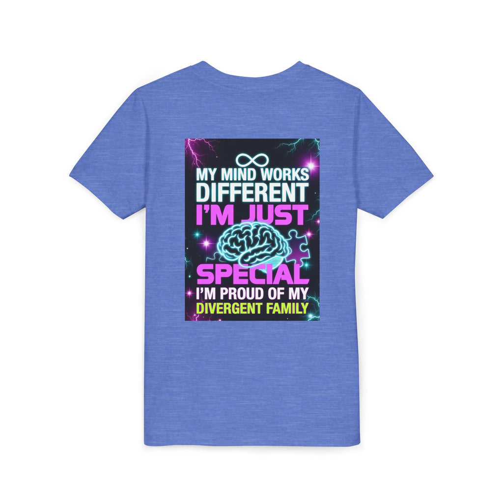 Youth Tee - "My Mind Works Different I'm Just Special" Divergent Family Pride