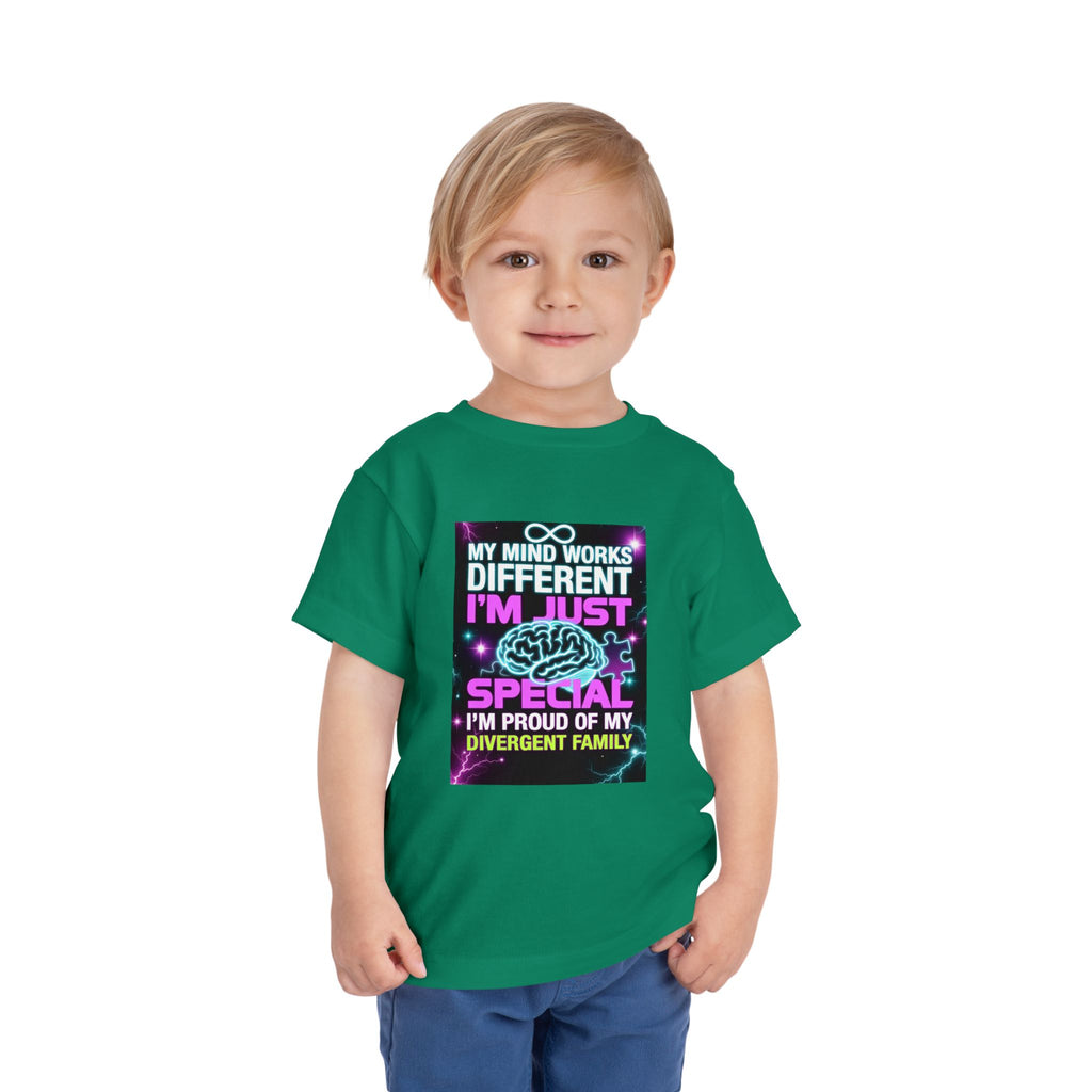 Toddler Tee — "My Mind Works Different I'm Just Special" Autism Pride Shirt