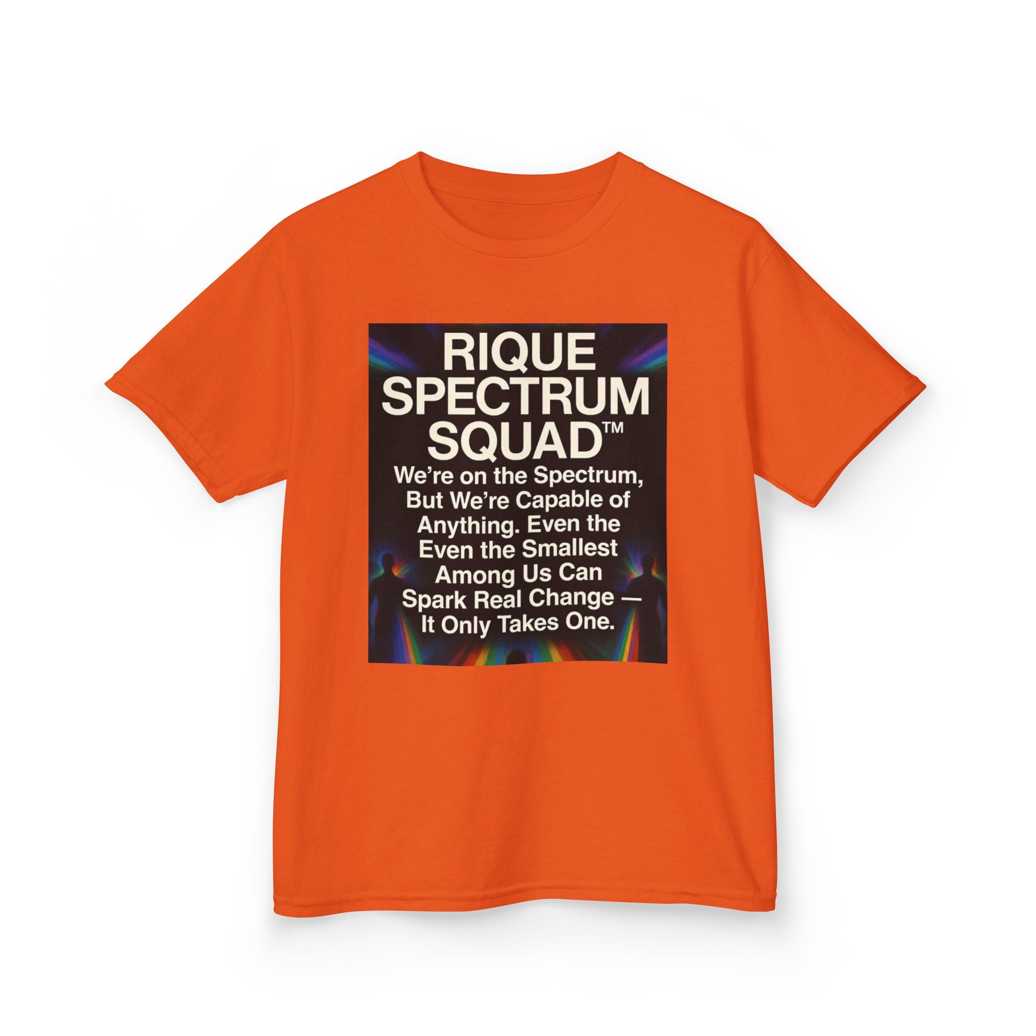 Kids Spectrum Squad Tee — "I Go Into The Fire" Phoenix Resilience Shirt