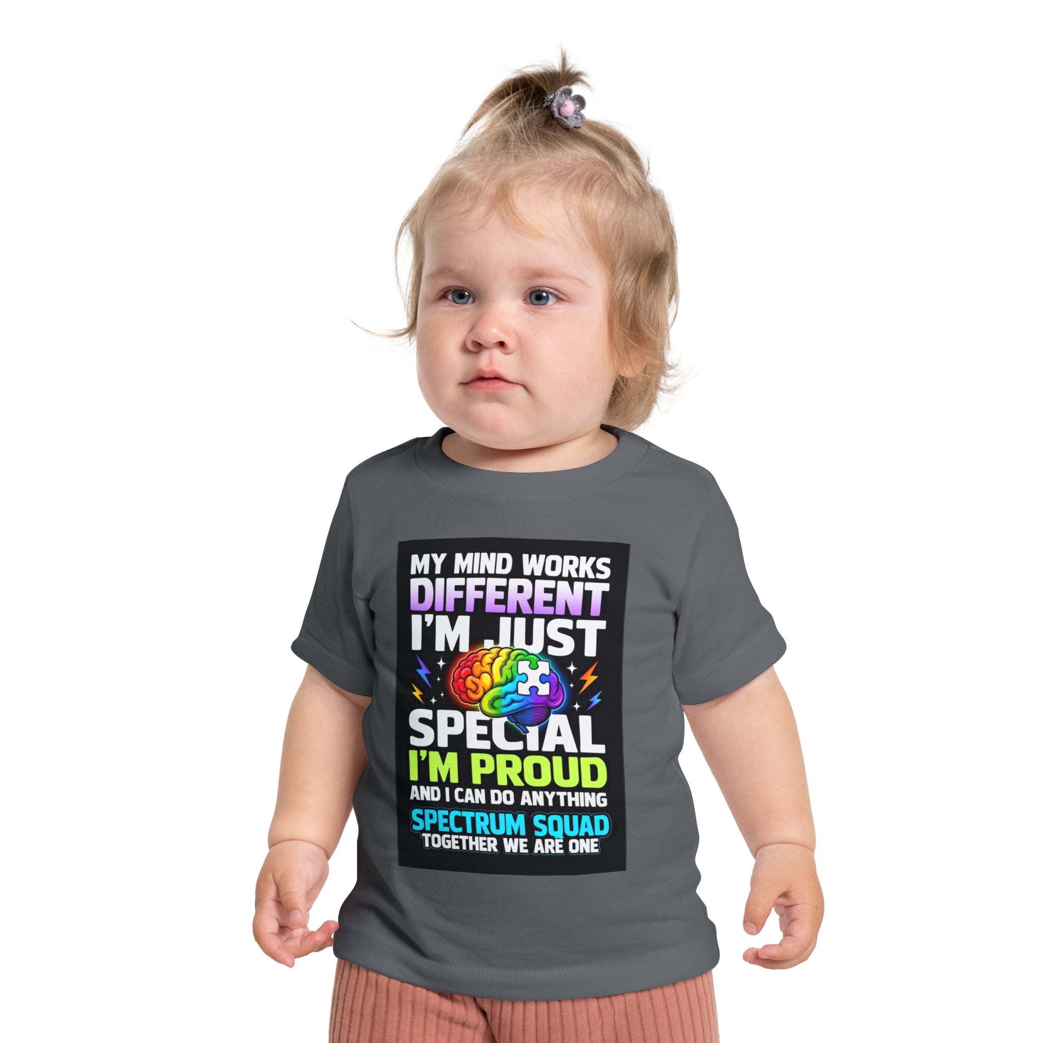 Autism Pride Baby Tee - "My Mind Works Different" Spectrum Squad Short Sleeve