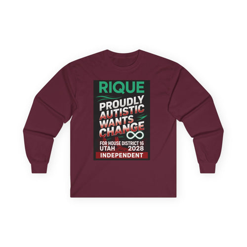 Autism Advocacy Long Sleeve Tee — "Proudly Autistic Wants Change" Campaign Shirt