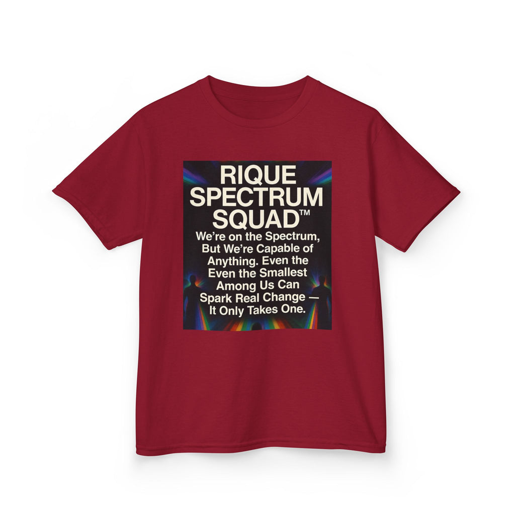 Kids Spectrum Squad Tee — "I Go Into The Fire" Phoenix Resilience Shirt