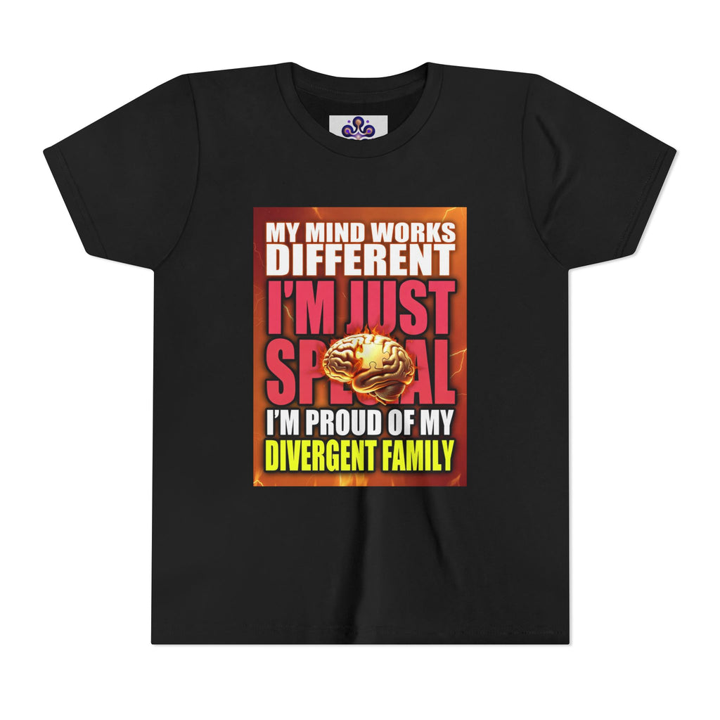 Youth Tee - "My Mind Works Different I'm Just Special" Divergent Family Pride