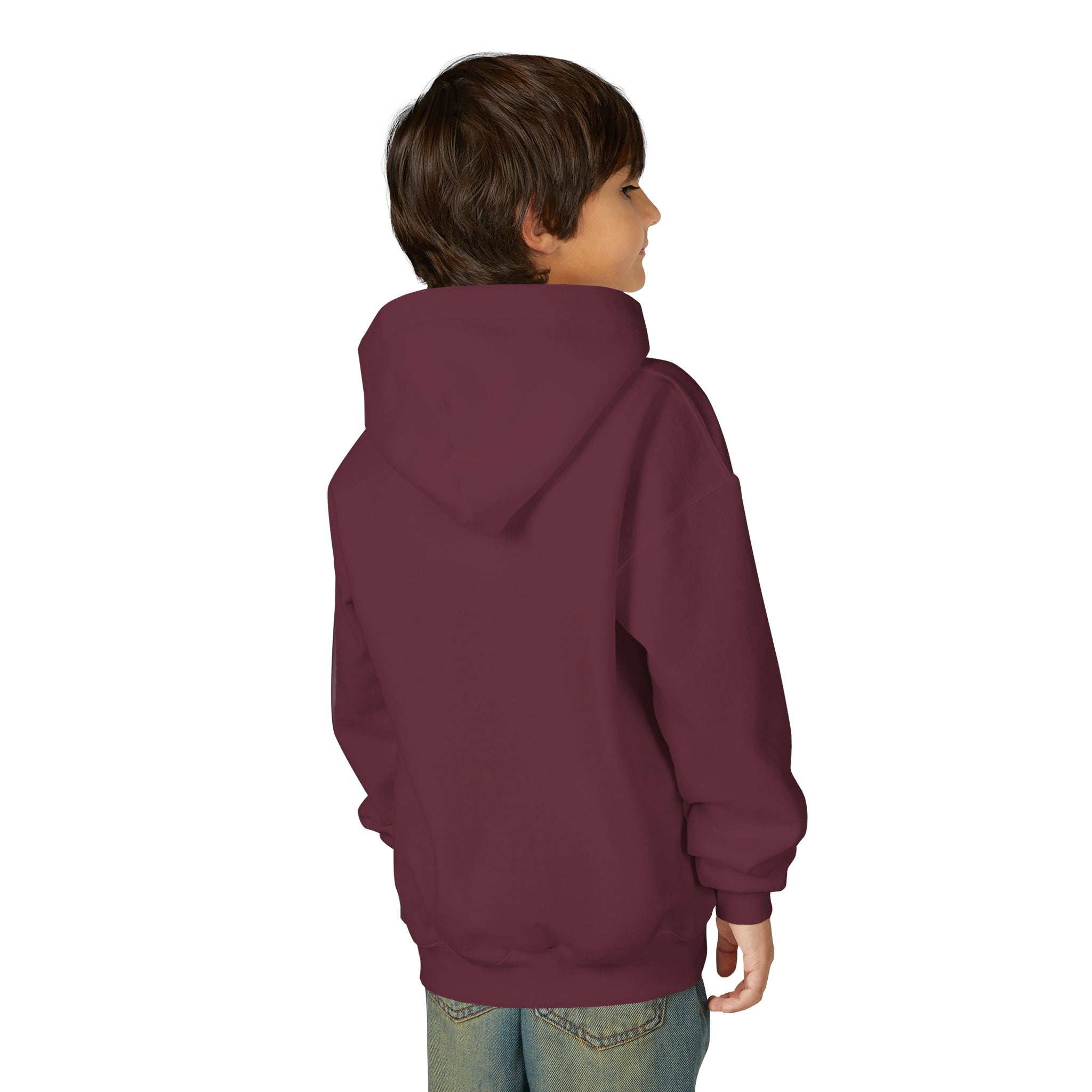 Youth Hoodie — 'Stay Wild, Be Brave' Heart Flame Graphic