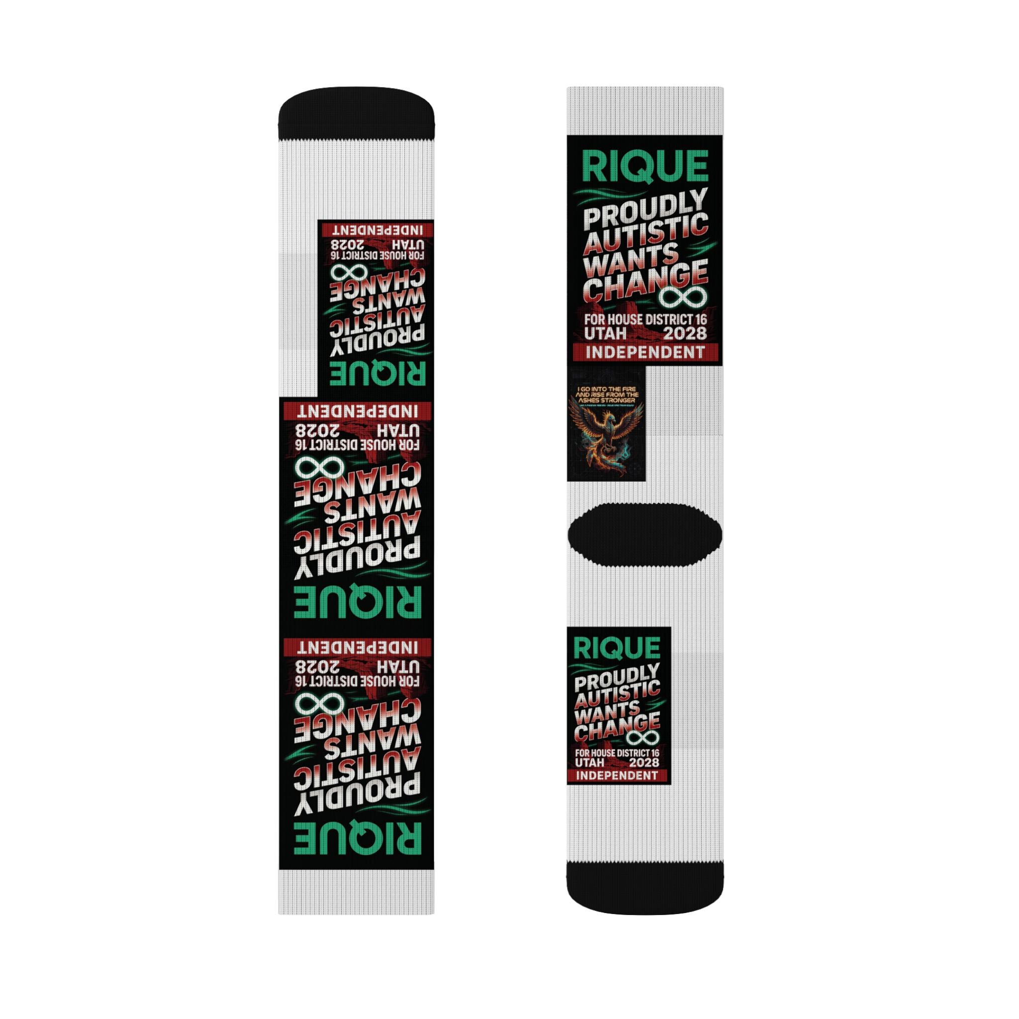 Political Quote Sublimation Socks — 'True' Protest Graphic Crew Socks