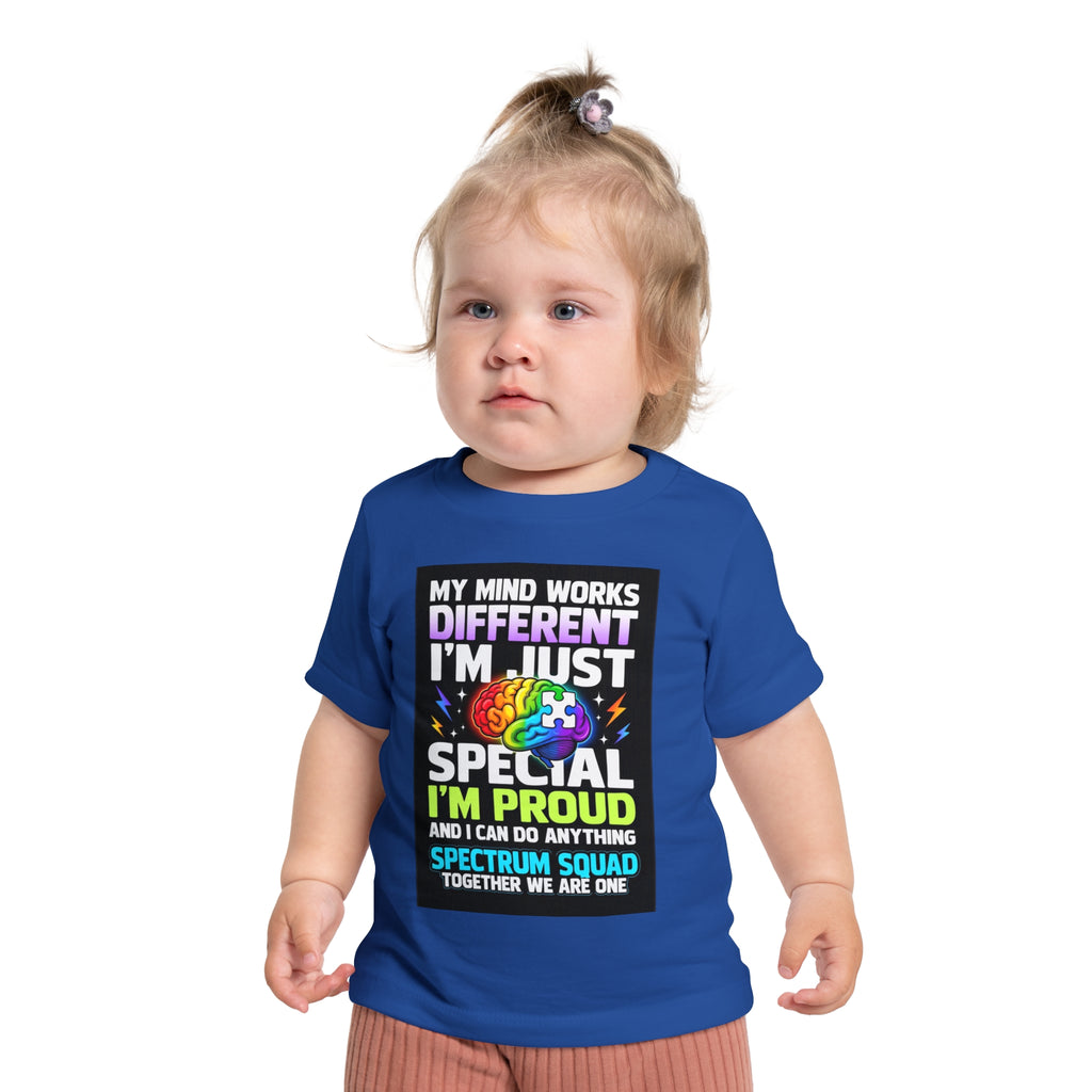 Autism Pride Baby Tee - "My Mind Works Different" Spectrum Squad Short Sleeve