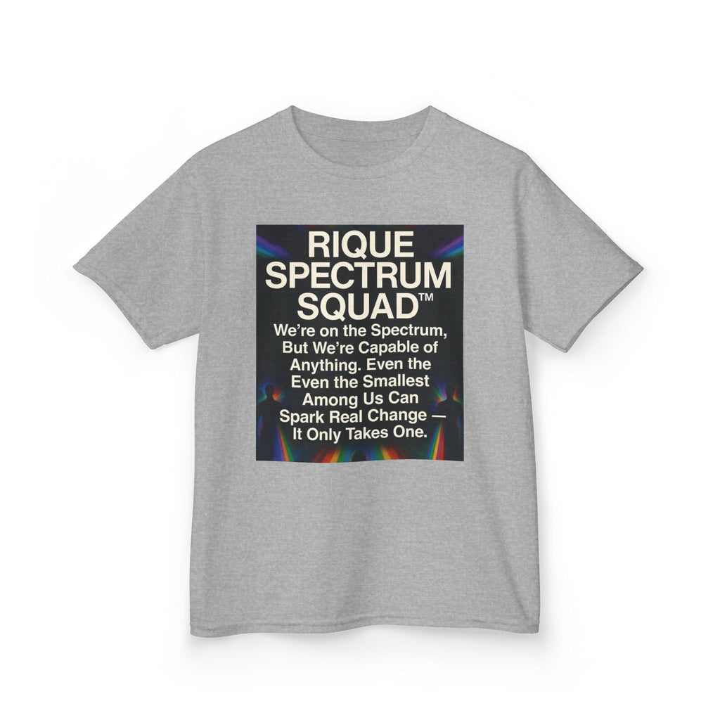 Kids Spectrum Squad Tee — "I Go Into The Fire" Phoenix Resilience Shirt