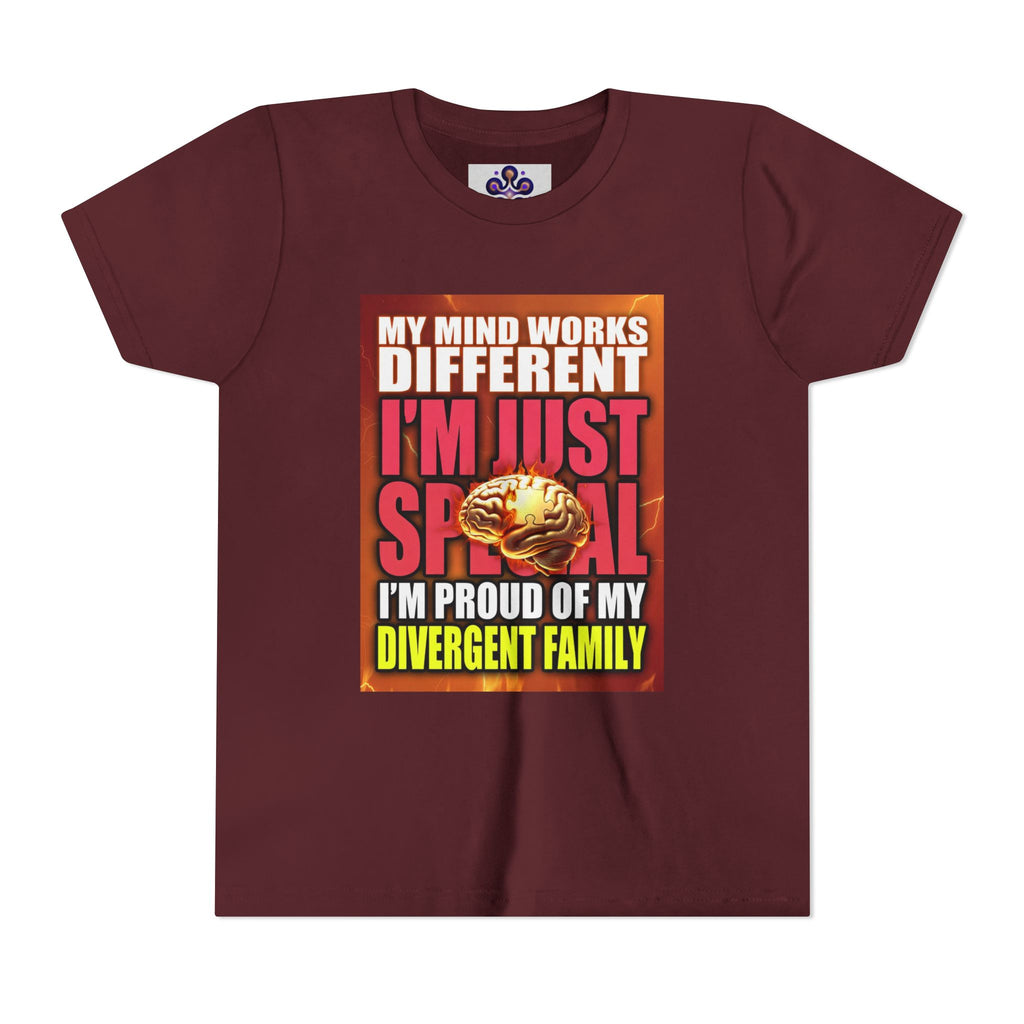 Youth Tee - "My Mind Works Different I'm Just Special" Divergent Family Pride