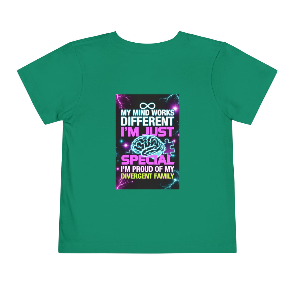 Toddler Tee — "My Mind Works Different, I’m Just Special" Autism Proud Kids Shirt