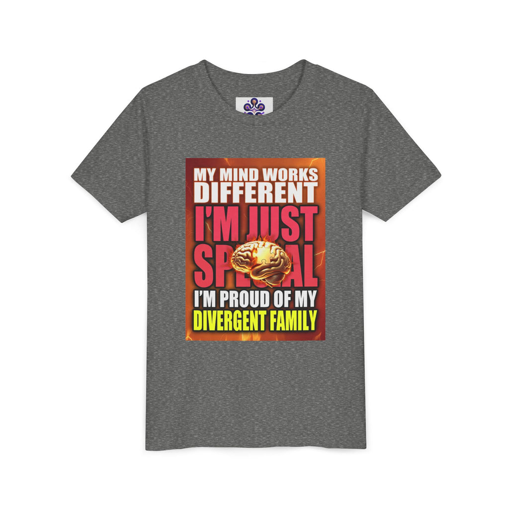 Youth Tee - "My Mind Works Different I'm Just Special" Divergent Family Pride