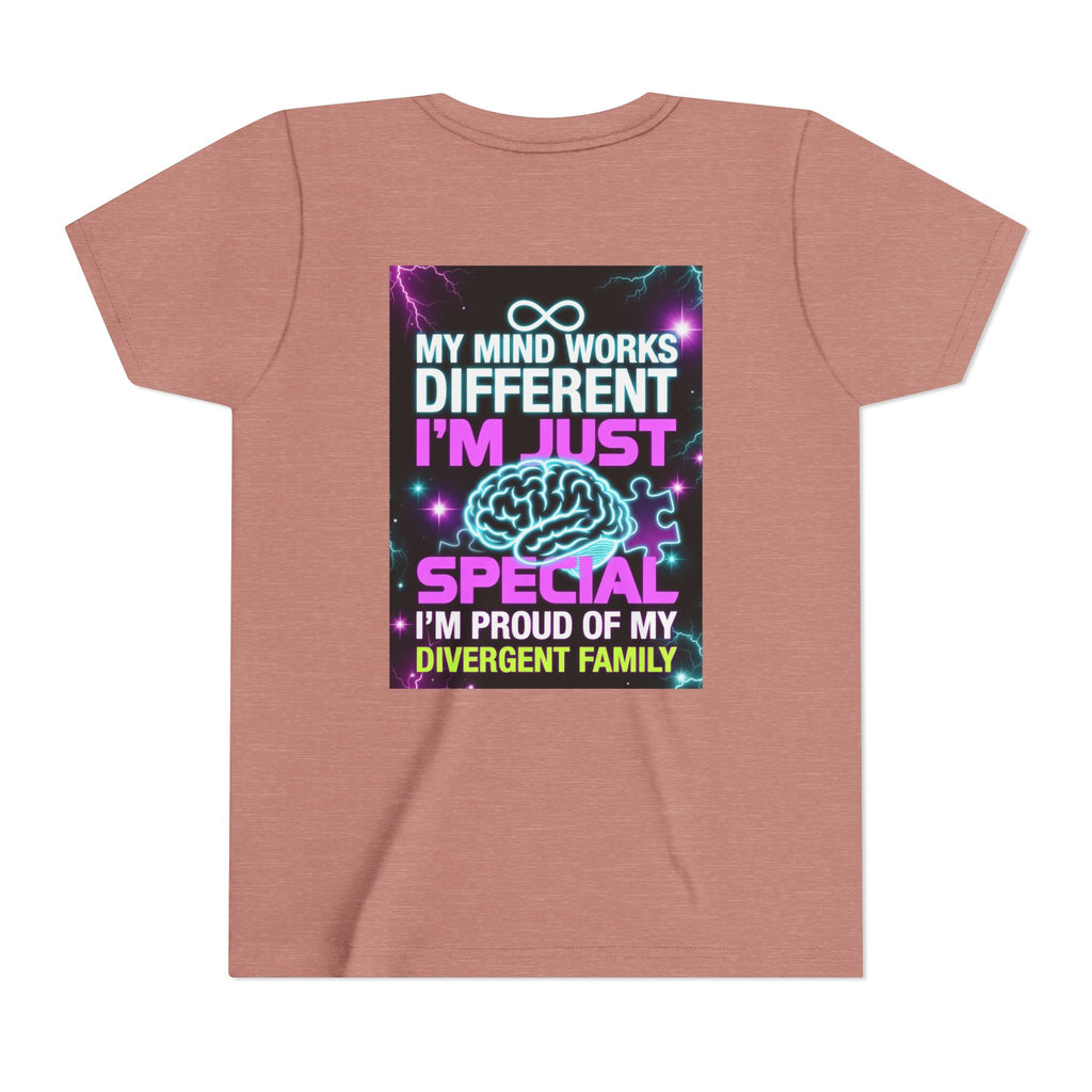 Youth Tee - "My Mind Works Different I'm Just Special" Divergent Family Pride