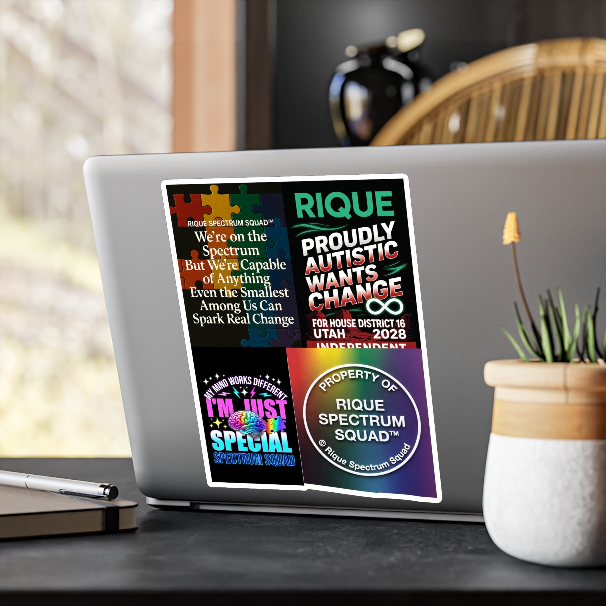 Autism Pride Kiss-Cut Vinyl Decal Sheet — Rique Spectrum Squad Stickers (Window-Ready)