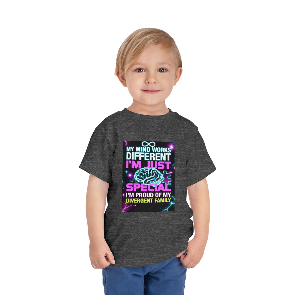 Toddler Tee — "My Mind Works Different I'm Just Special" Autism Pride Shirt