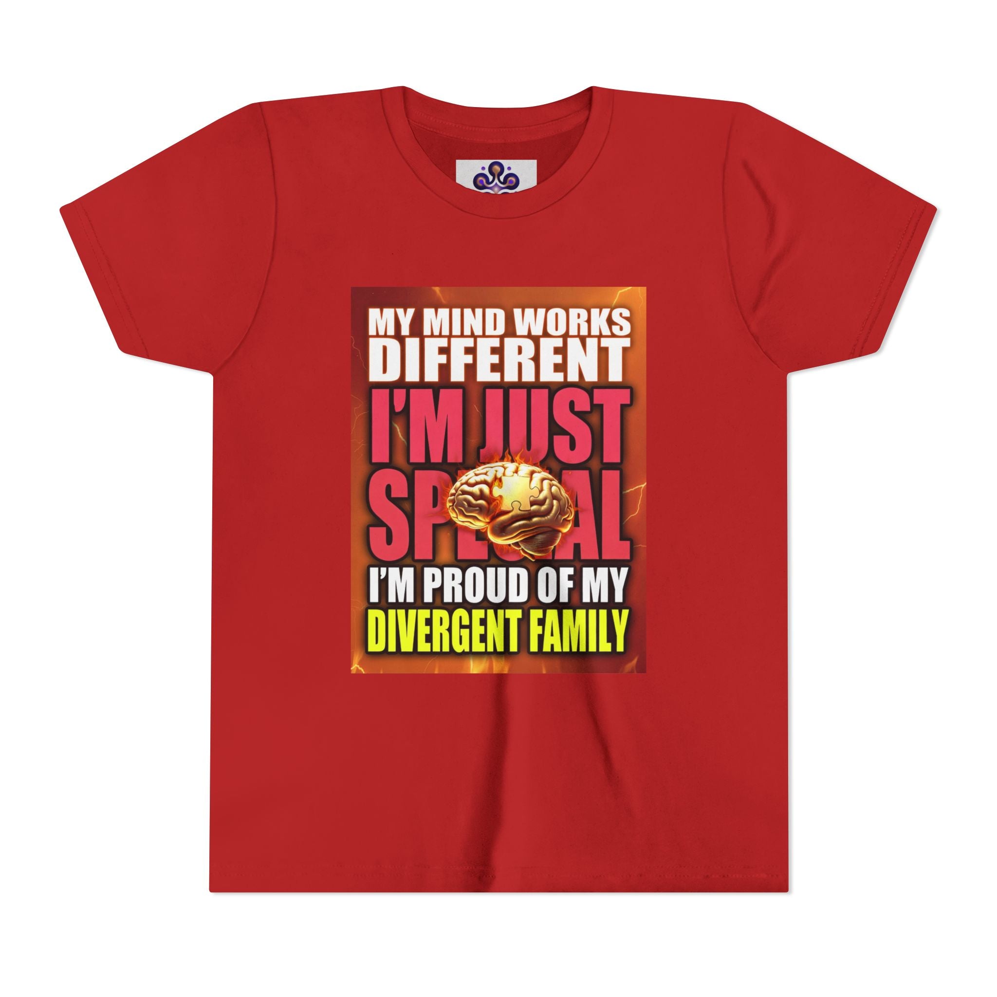 Youth Tee - "My Mind Works Different I'm Just Special" Divergent Family Pride