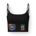 Women's Luxe Bra — Rique Spectrum Squad Pride Crop with Inclusive Rainbow Design