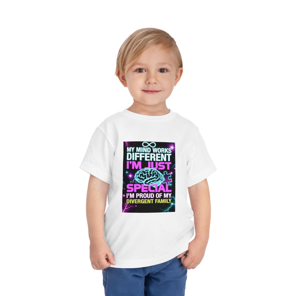 Toddler Tee — "My Mind Works Different I'm Just Special" Autism Pride Shirt