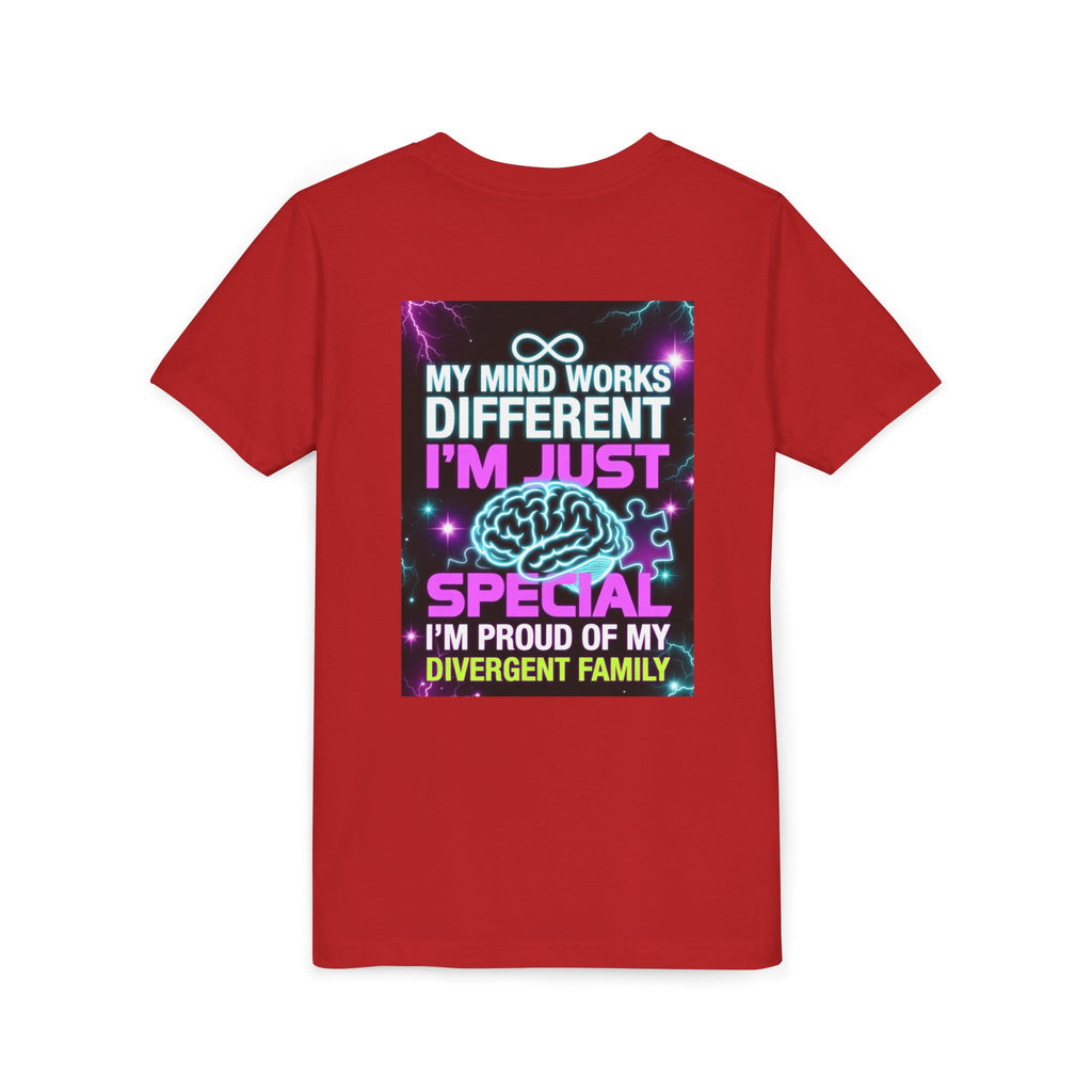 Youth Tee - "My Mind Works Different I'm Just Special" Divergent Family Pride