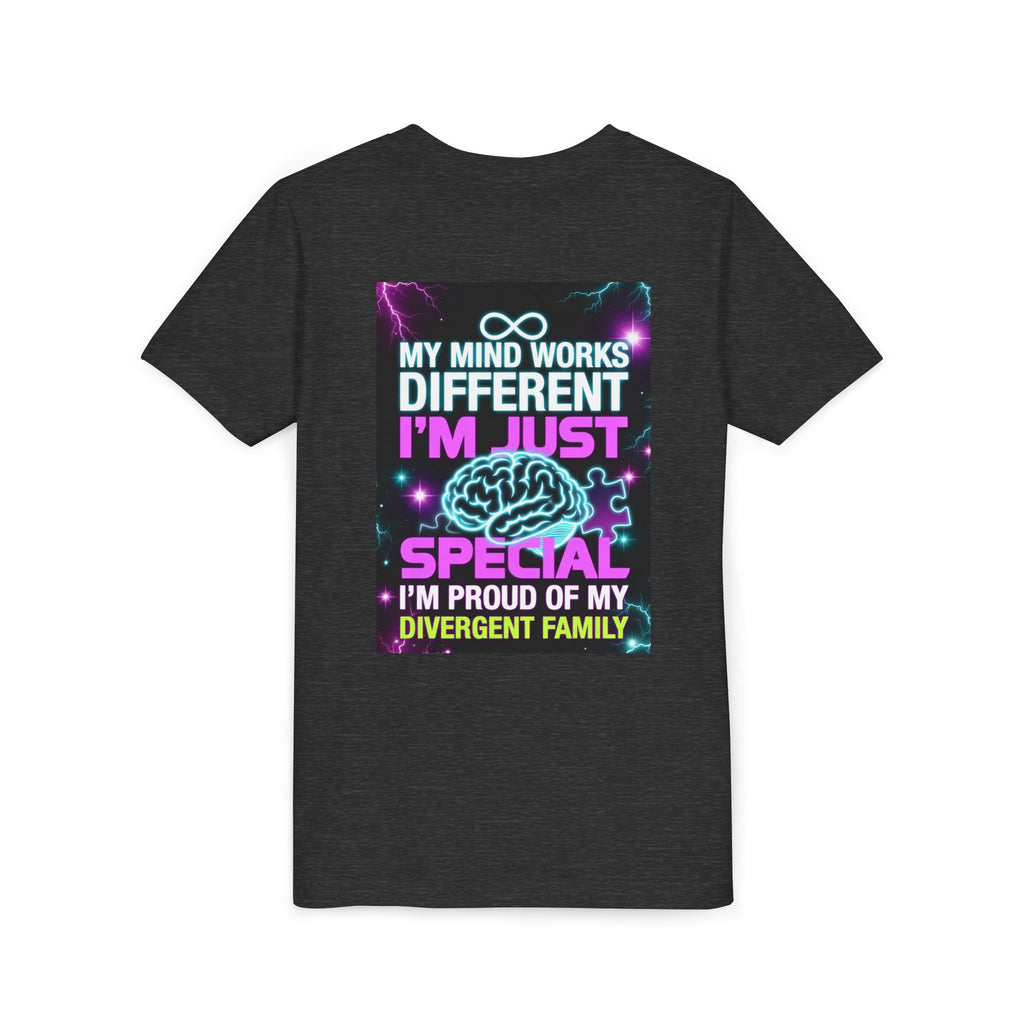 Youth Tee - "My Mind Works Different I'm Just Special" Divergent Family Pride