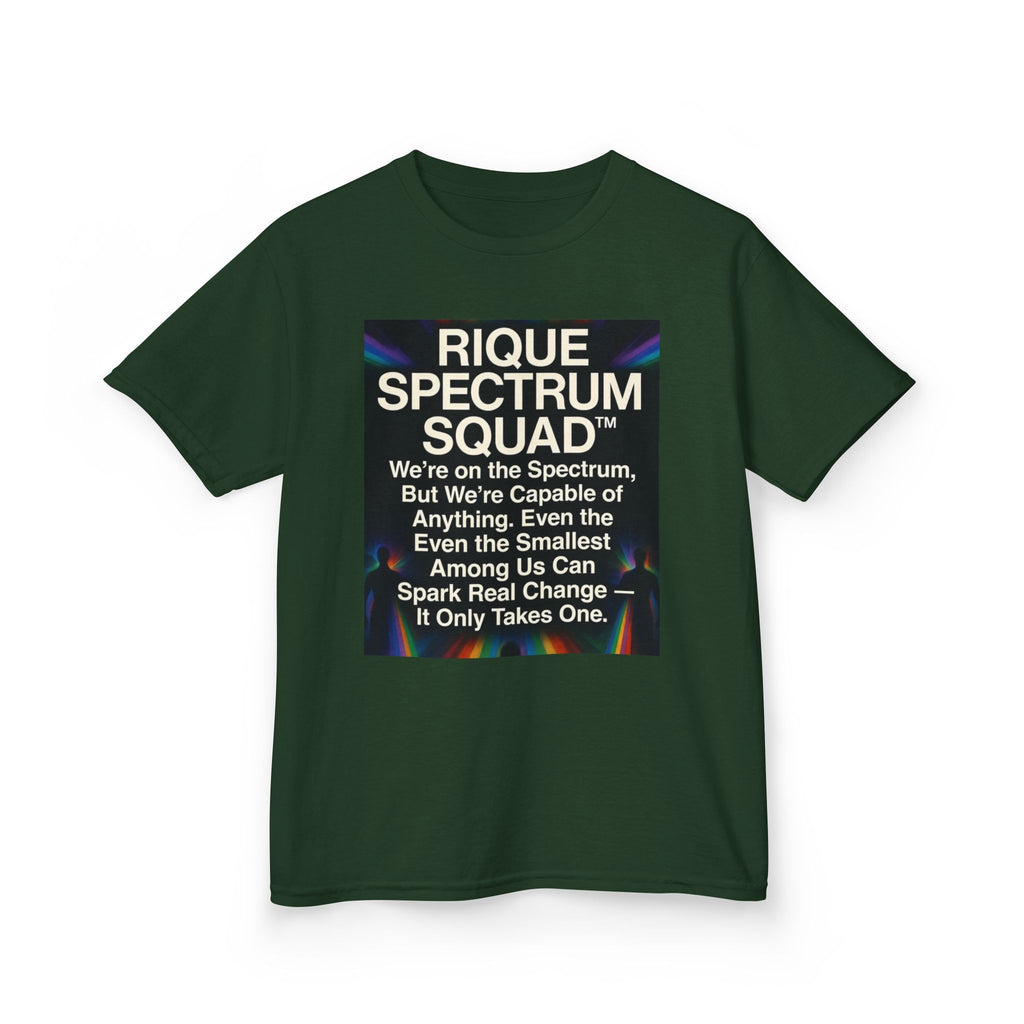 Kids Spectrum Squad Tee — "I Go Into The Fire" Phoenix Resilience Shirt