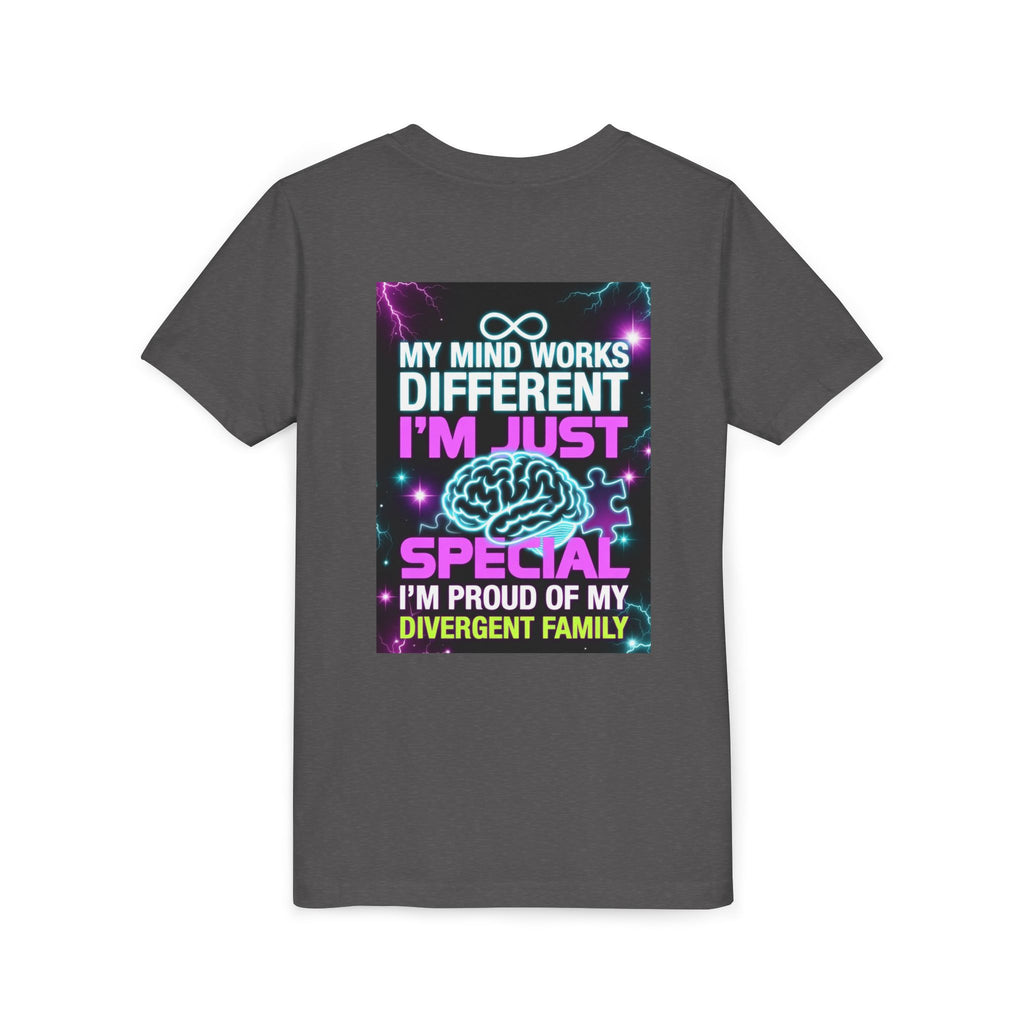 Youth Tee - "My Mind Works Different I'm Just Special" Divergent Family Pride