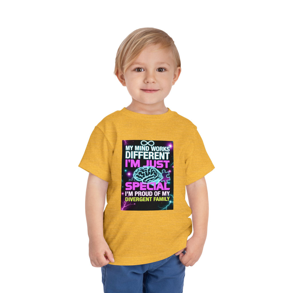 Toddler Tee — "My Mind Works Different I'm Just Special" Autism Pride Shirt
