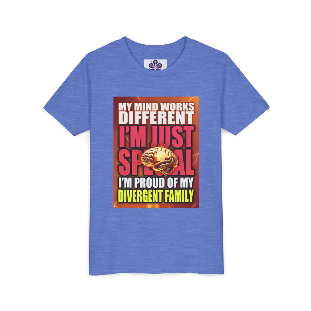Youth Tee - "My Mind Works Different I'm Just Special" Divergent Family Pride