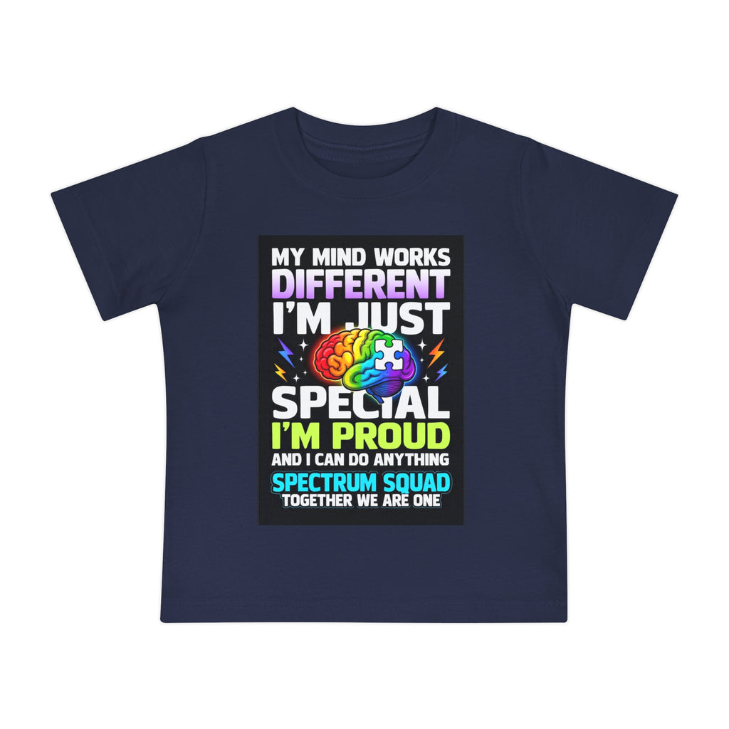 Autism Pride Baby Tee - "My Mind Works Different" Spectrum Squad Short Sleeve
