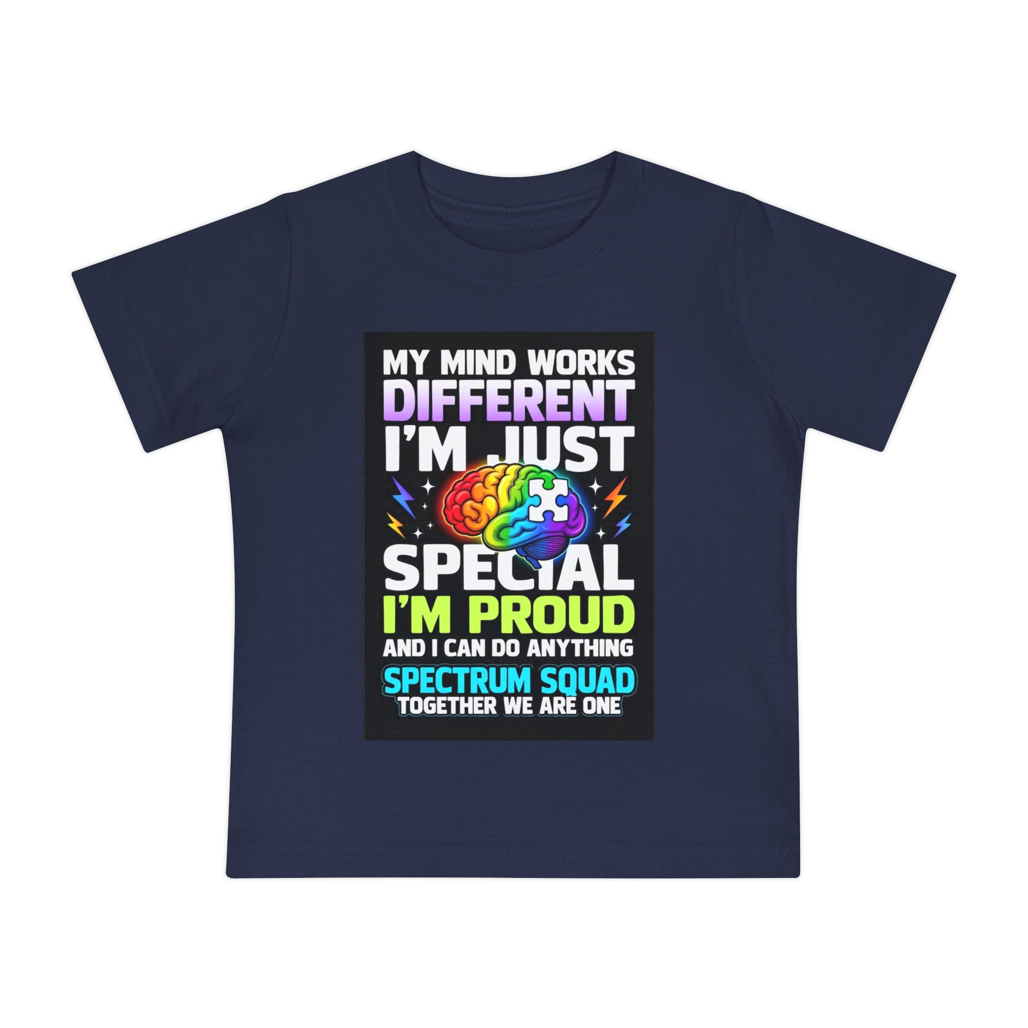 Autism Pride Baby Tee - "My Mind Works Different" Spectrum Squad Short Sleeve
