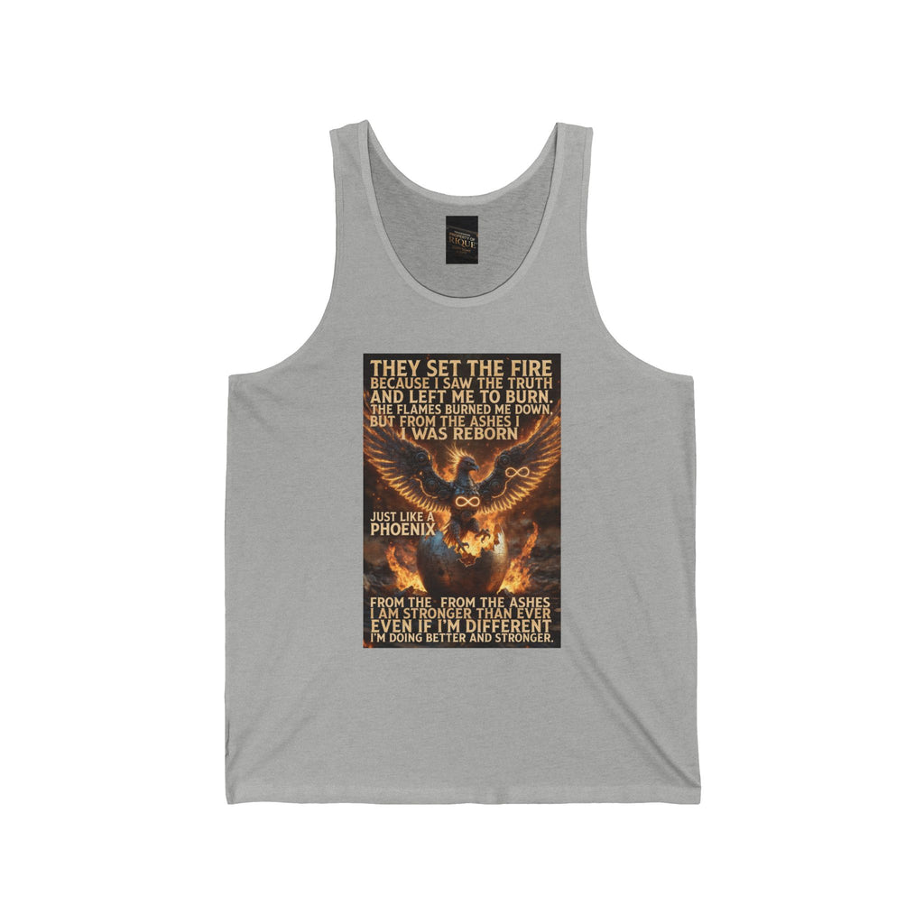 Phoenix Infinity Tank Top – Inspirational Rebirth Quote Graphic