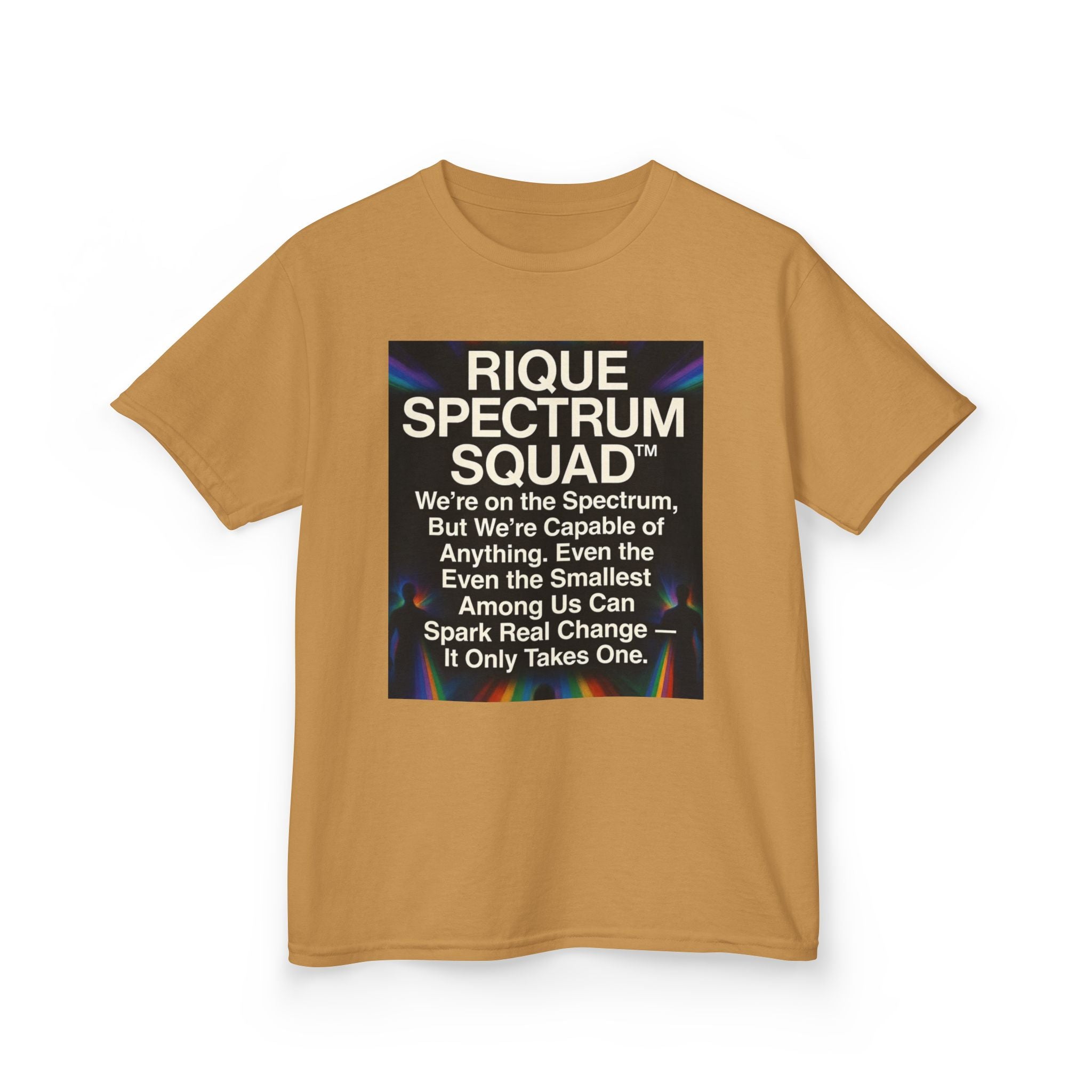 Kids Spectrum Squad Tee — "I Go Into The Fire" Phoenix Resilience Shirt