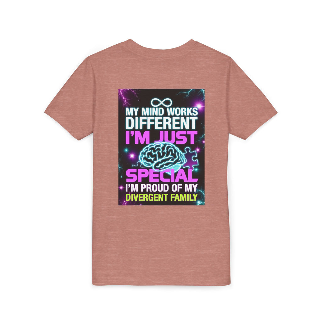 Youth Tee - "My Mind Works Different I'm Just Special" Divergent Family Pride
