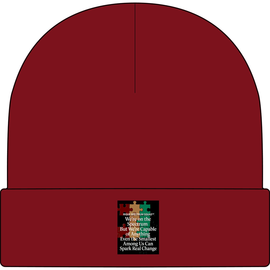 Autism Awareness Cuff Beanie — Puzzle Heart 'Smallest Acts Spark Real Change'
