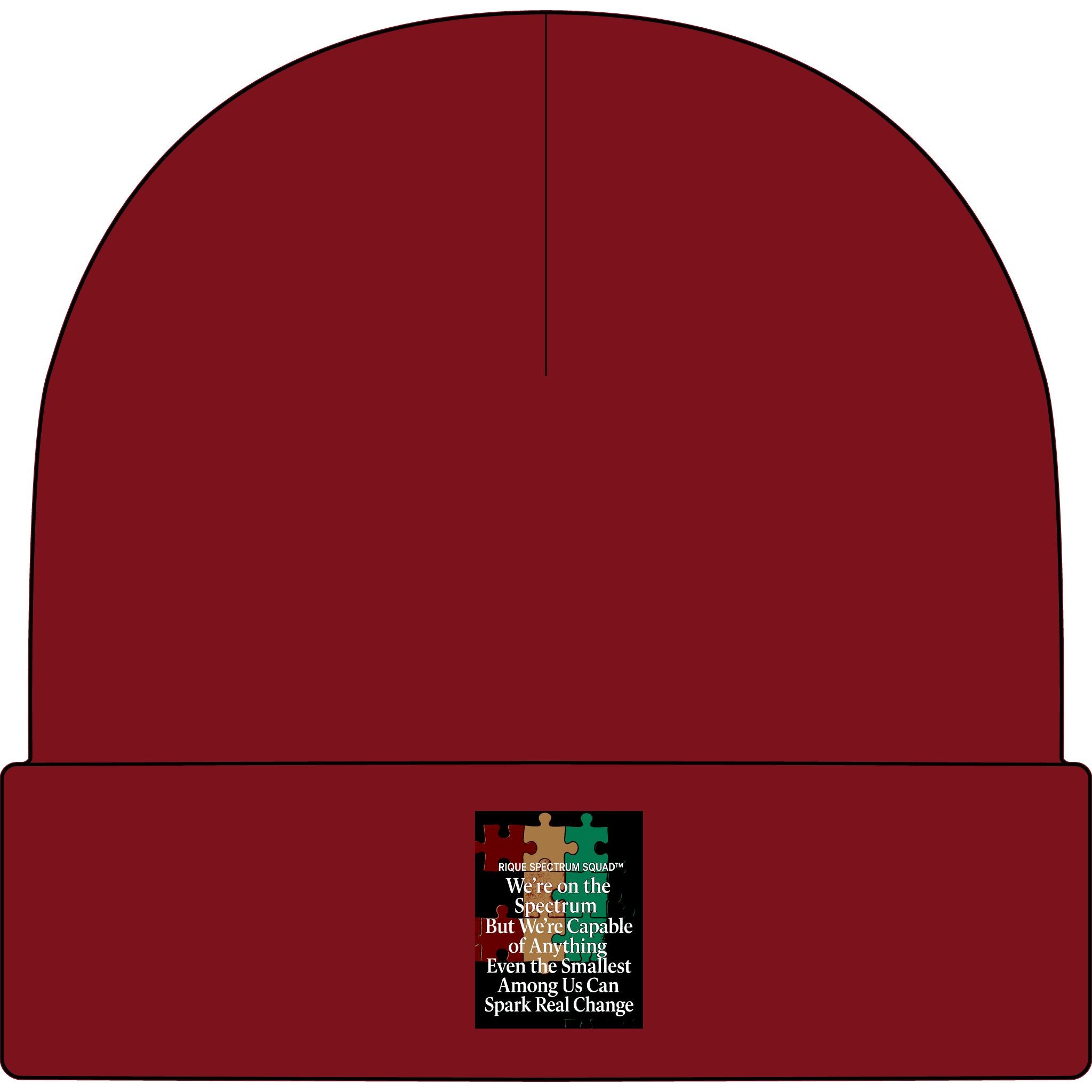 Autism Awareness Cuff Beanie — Puzzle Heart 'Smallest Acts Spark Real Change'