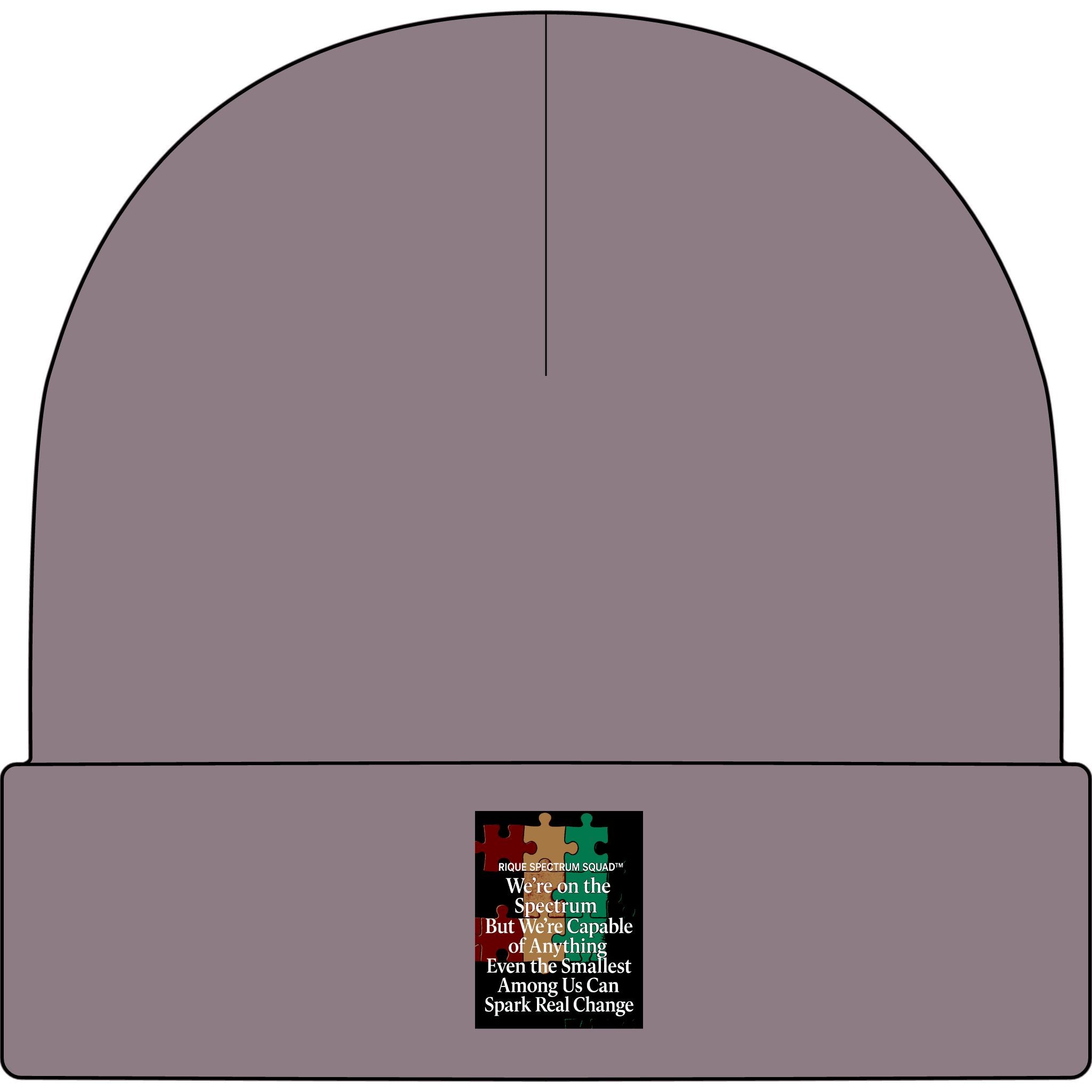 Autism Awareness Cuff Beanie — Puzzle Heart 'Smallest Acts Spark Real Change'