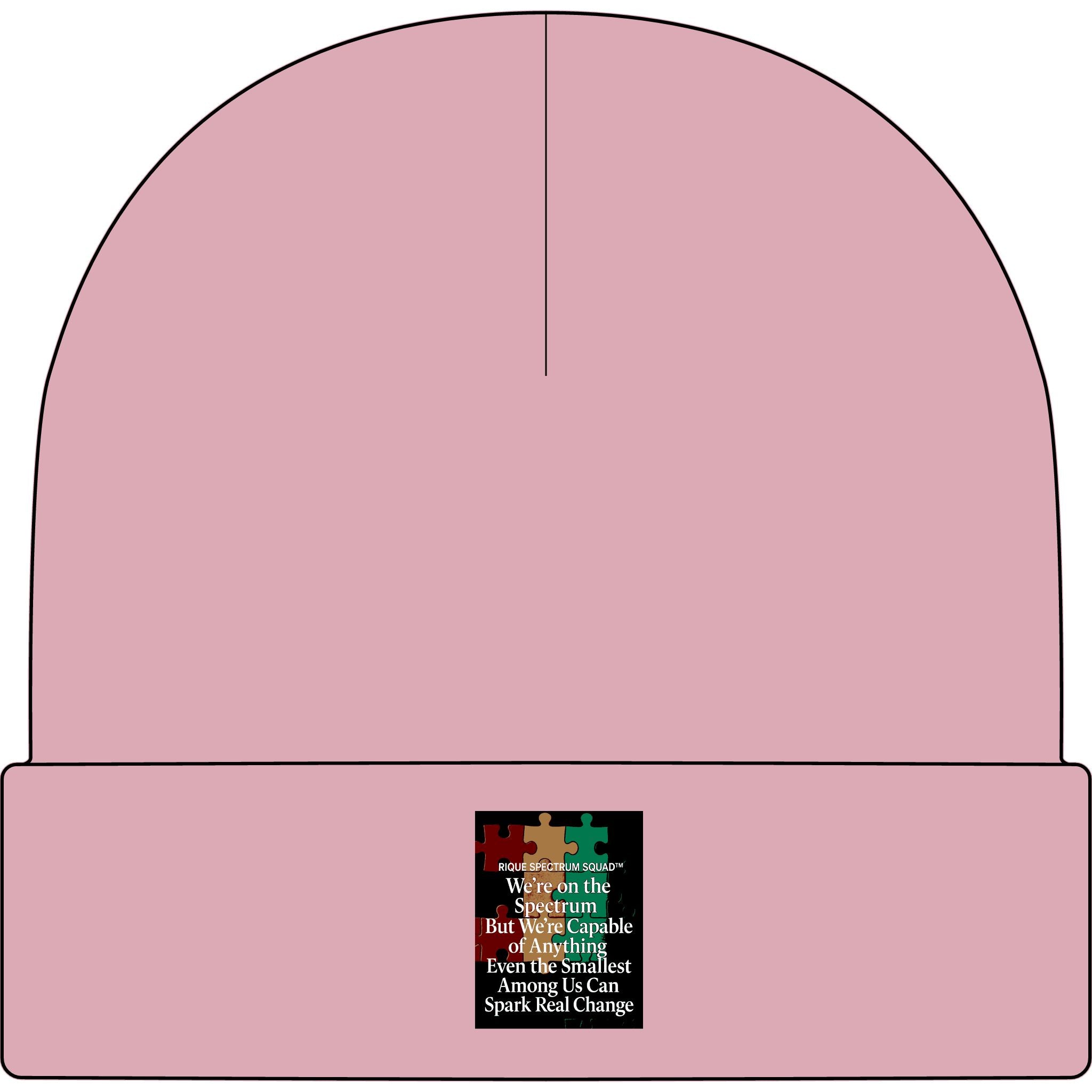 Autism Awareness Cuff Beanie — Puzzle Heart 'Smallest Acts Spark Real Change'