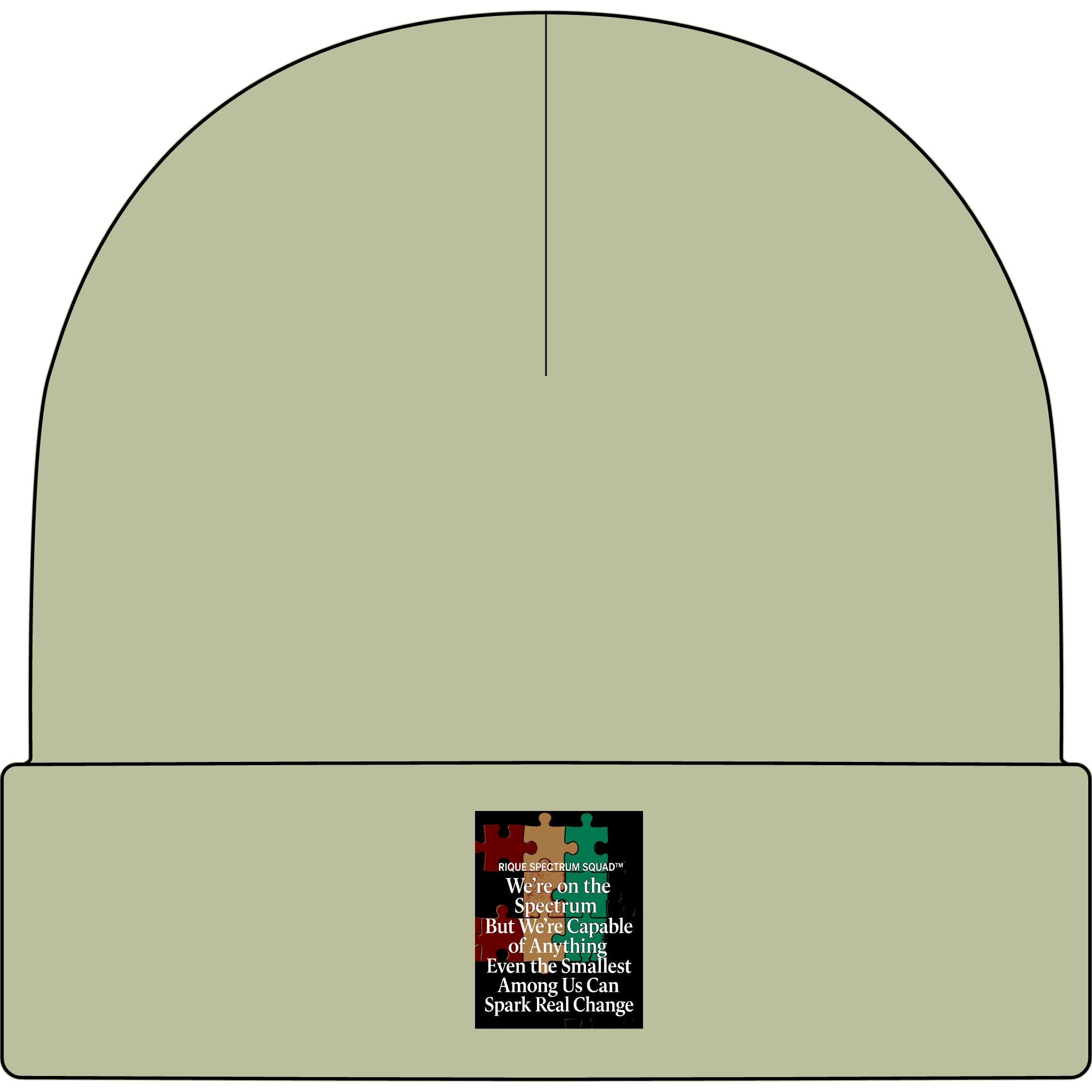 Autism Awareness Cuff Beanie — Puzzle Heart 'Smallest Acts Spark Real Change'