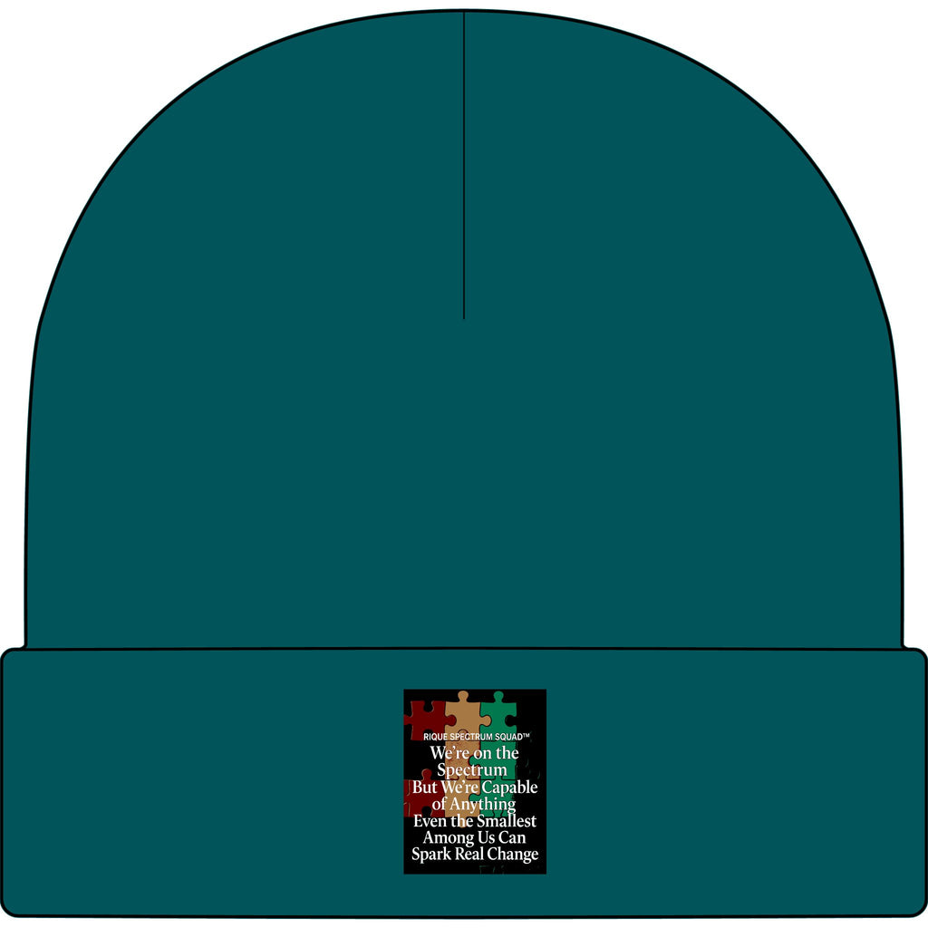 Autism Awareness Cuff Beanie — Puzzle Heart 'Smallest Acts Spark Real Change'
