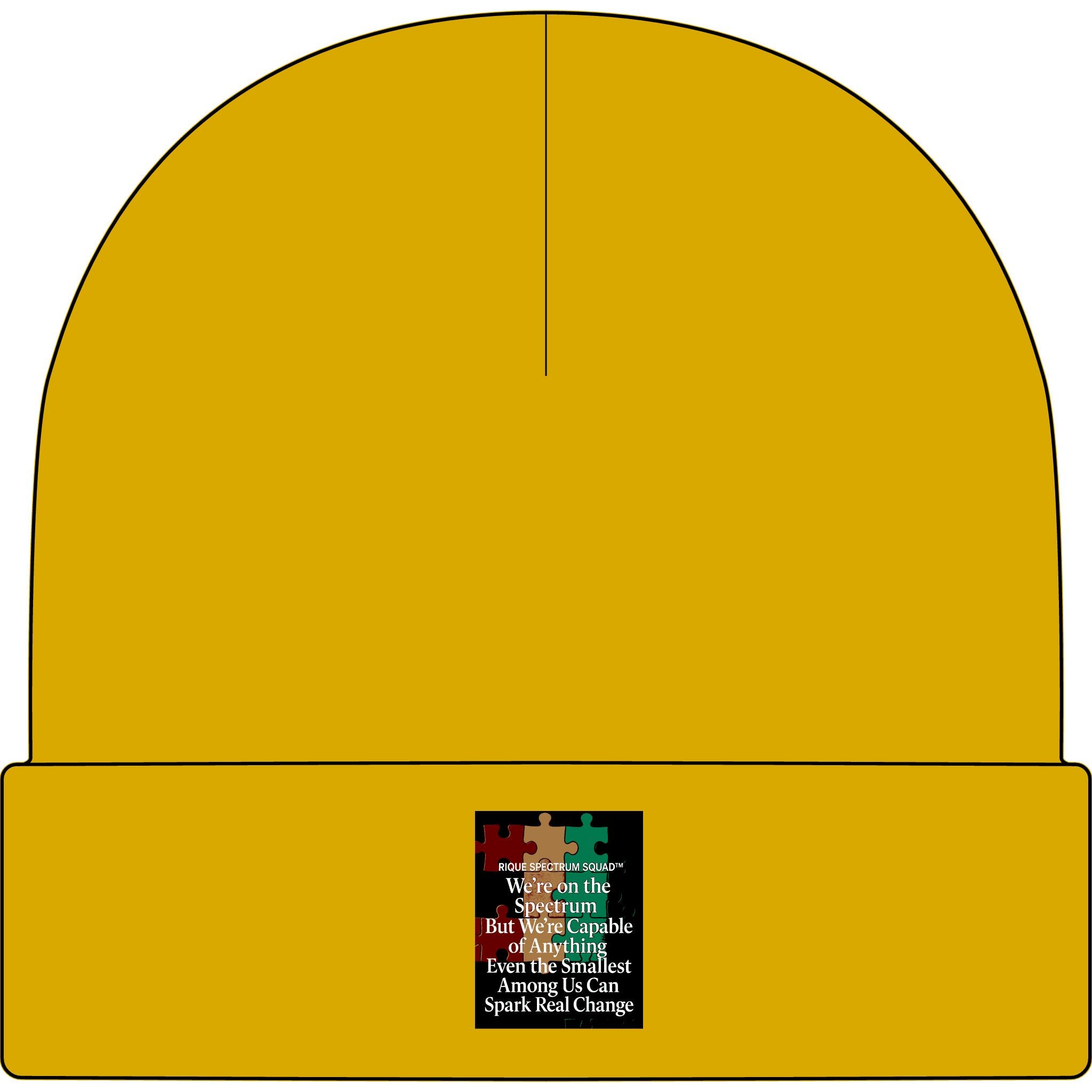 Autism Awareness Cuff Beanie — Puzzle Heart 'Smallest Acts Spark Real Change'