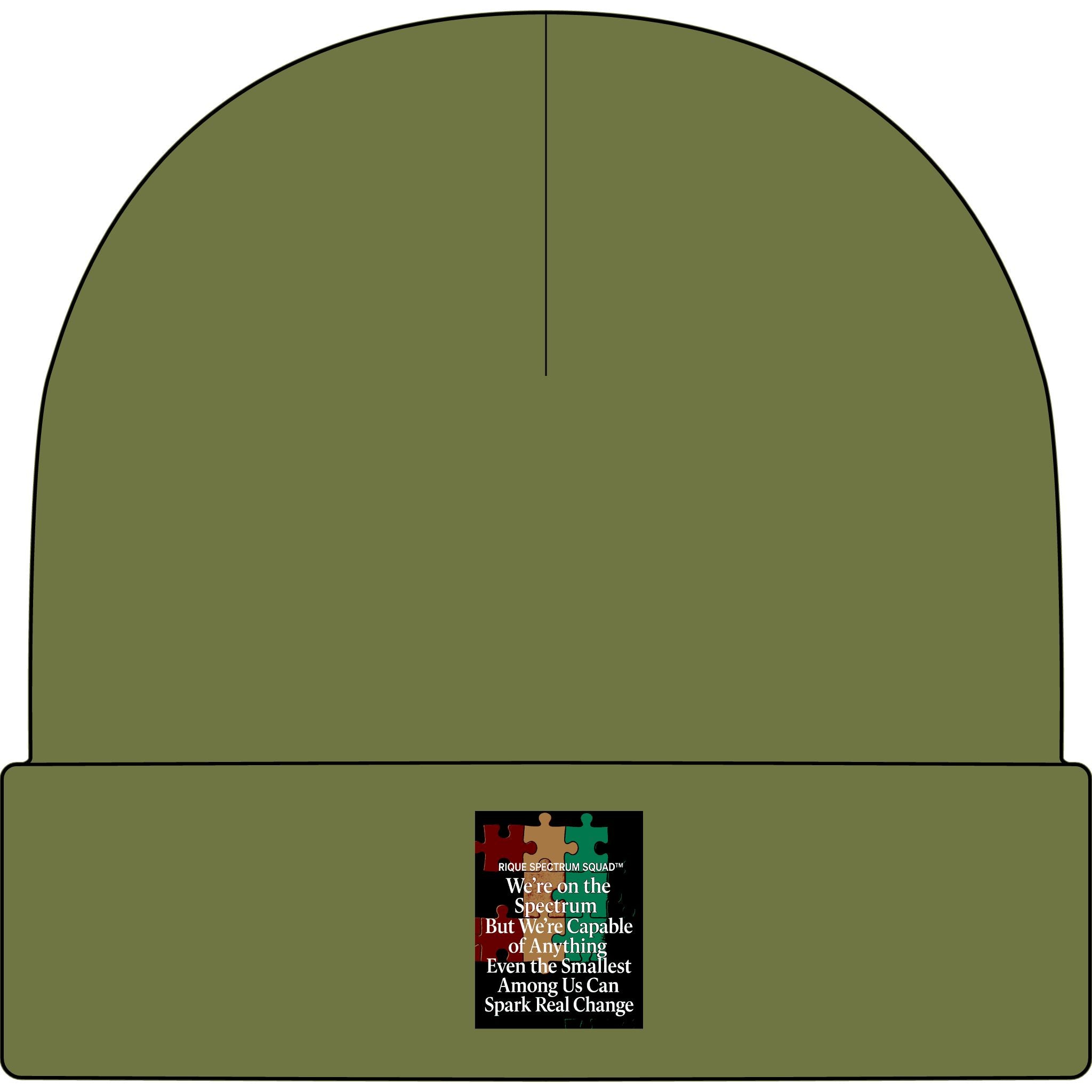 Autism Awareness Cuff Beanie — Puzzle Heart 'Smallest Acts Spark Real Change'