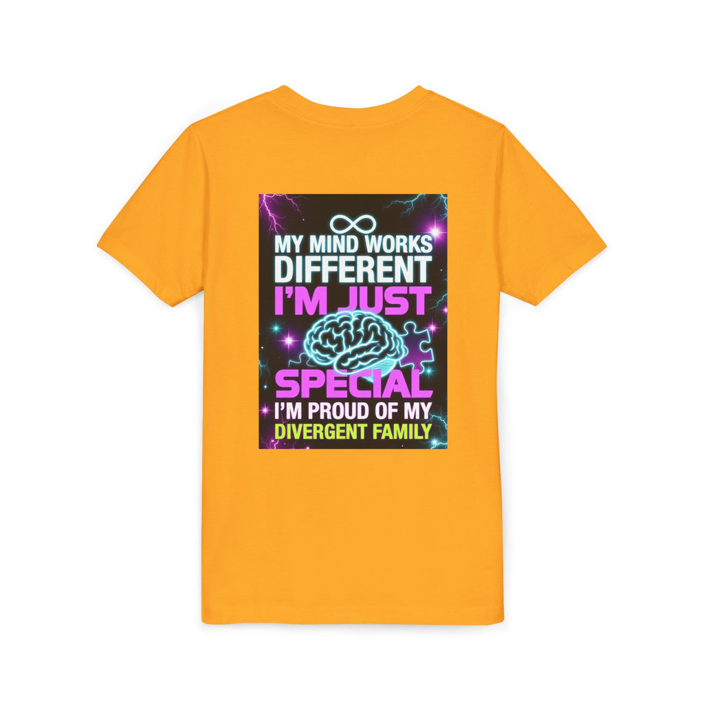 Youth Tee - "My Mind Works Different I'm Just Special" Divergent Family Pride