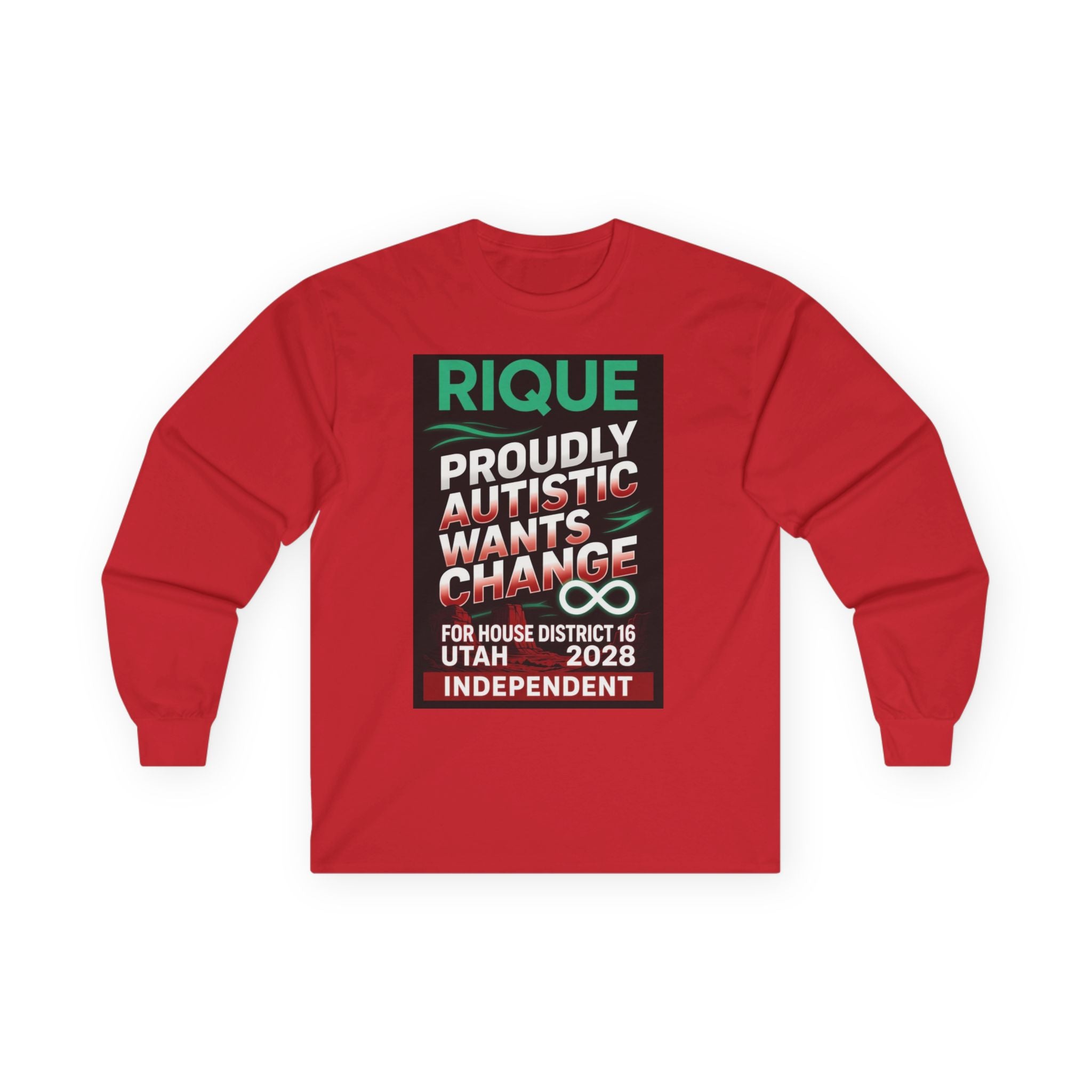Autism Advocacy Long Sleeve Tee — "Proudly Autistic Wants Change" Campaign Shirt