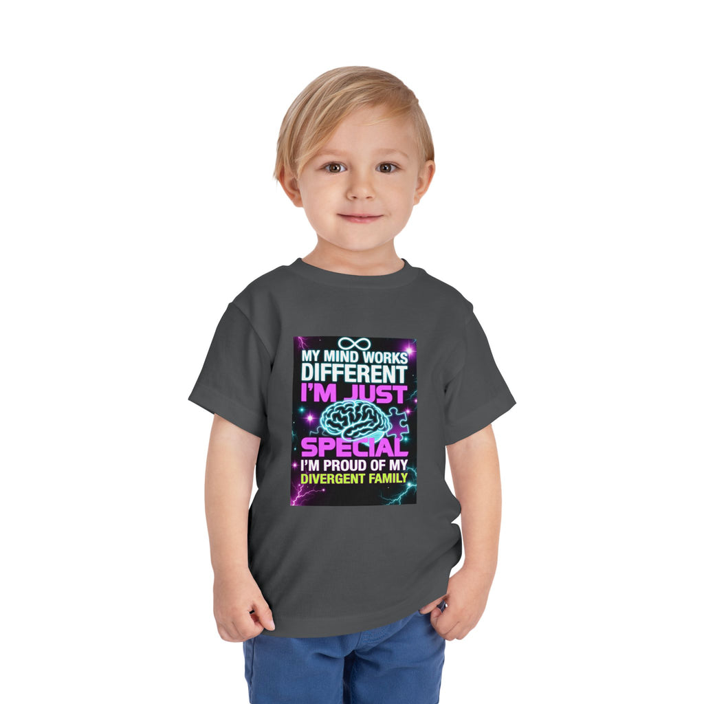 Toddler Tee — "My Mind Works Different I'm Just Special" Autism Pride Shirt